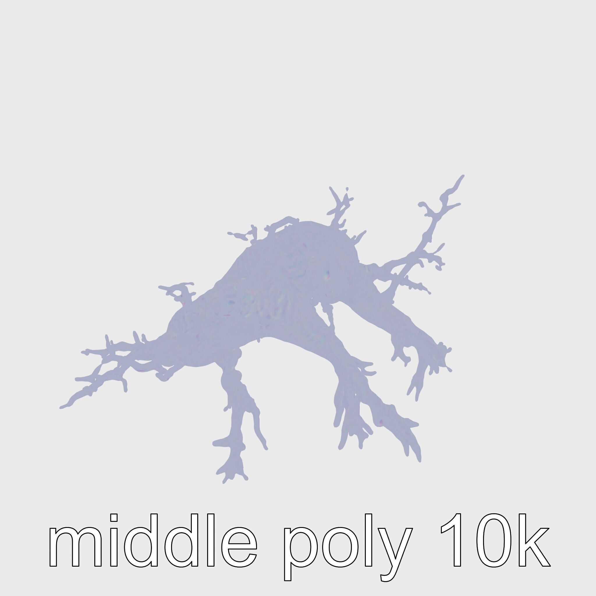 Enchanted Thorned Creature with Luminous Points Low-poly 3D model_11