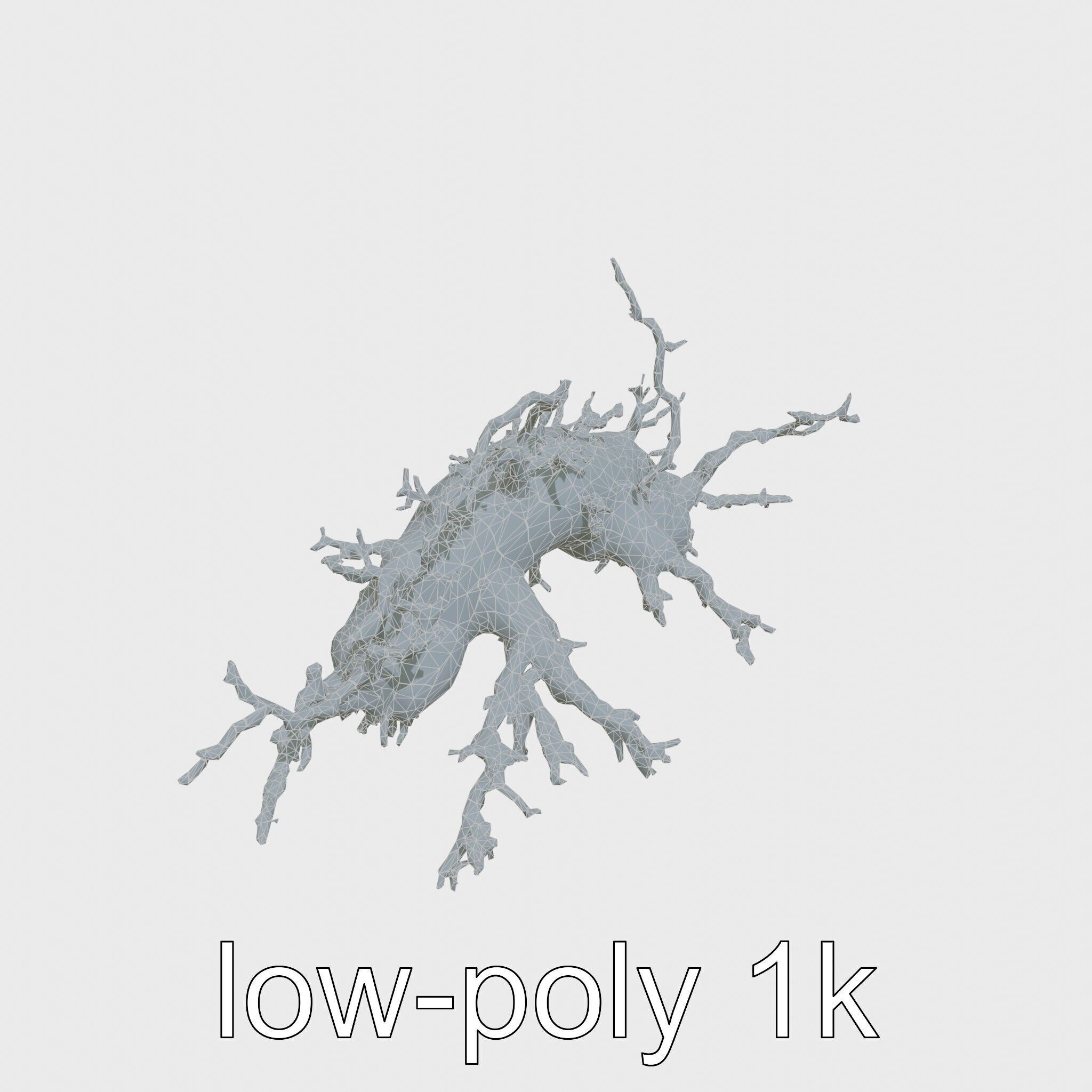 Enchanted Thorned Creature with Luminous Points Low-poly 3D model_26