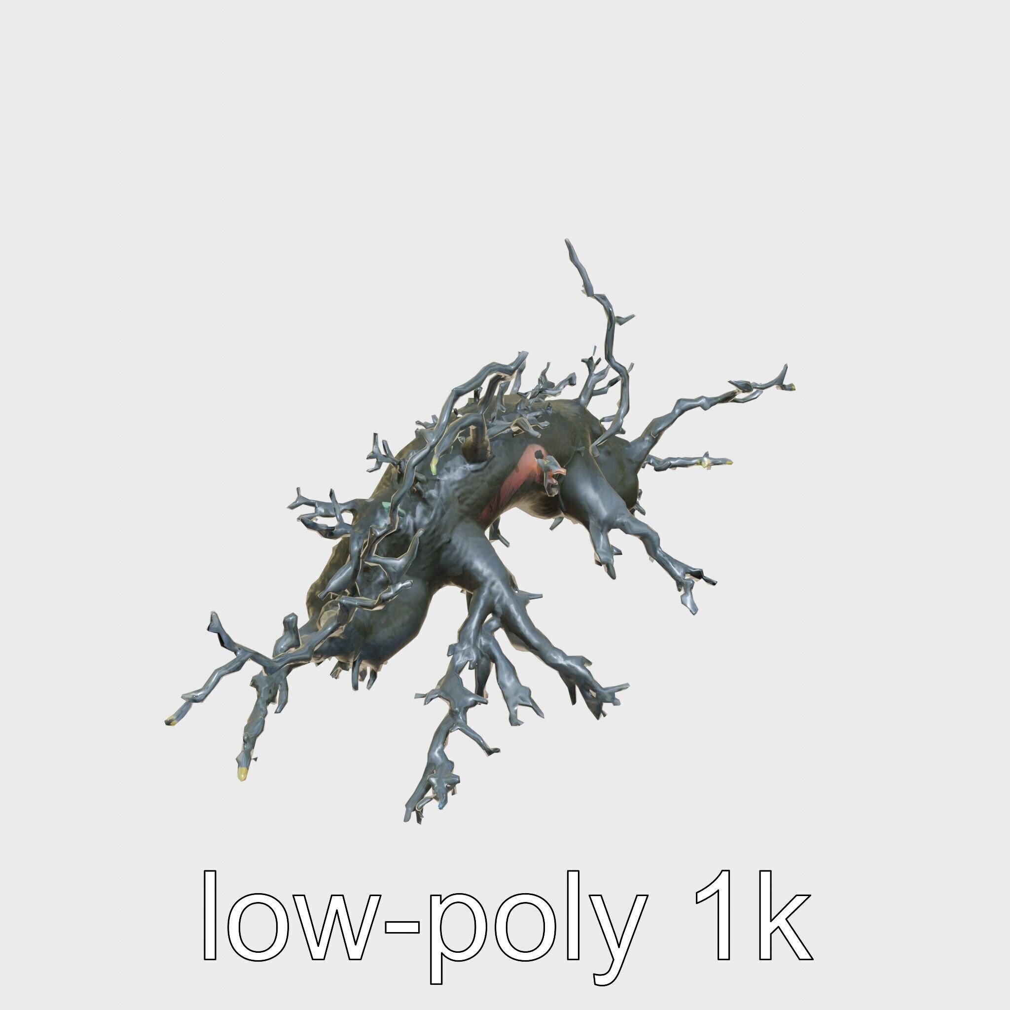 Enchanted Thorned Creature with Luminous Points Low-poly 3D model_17