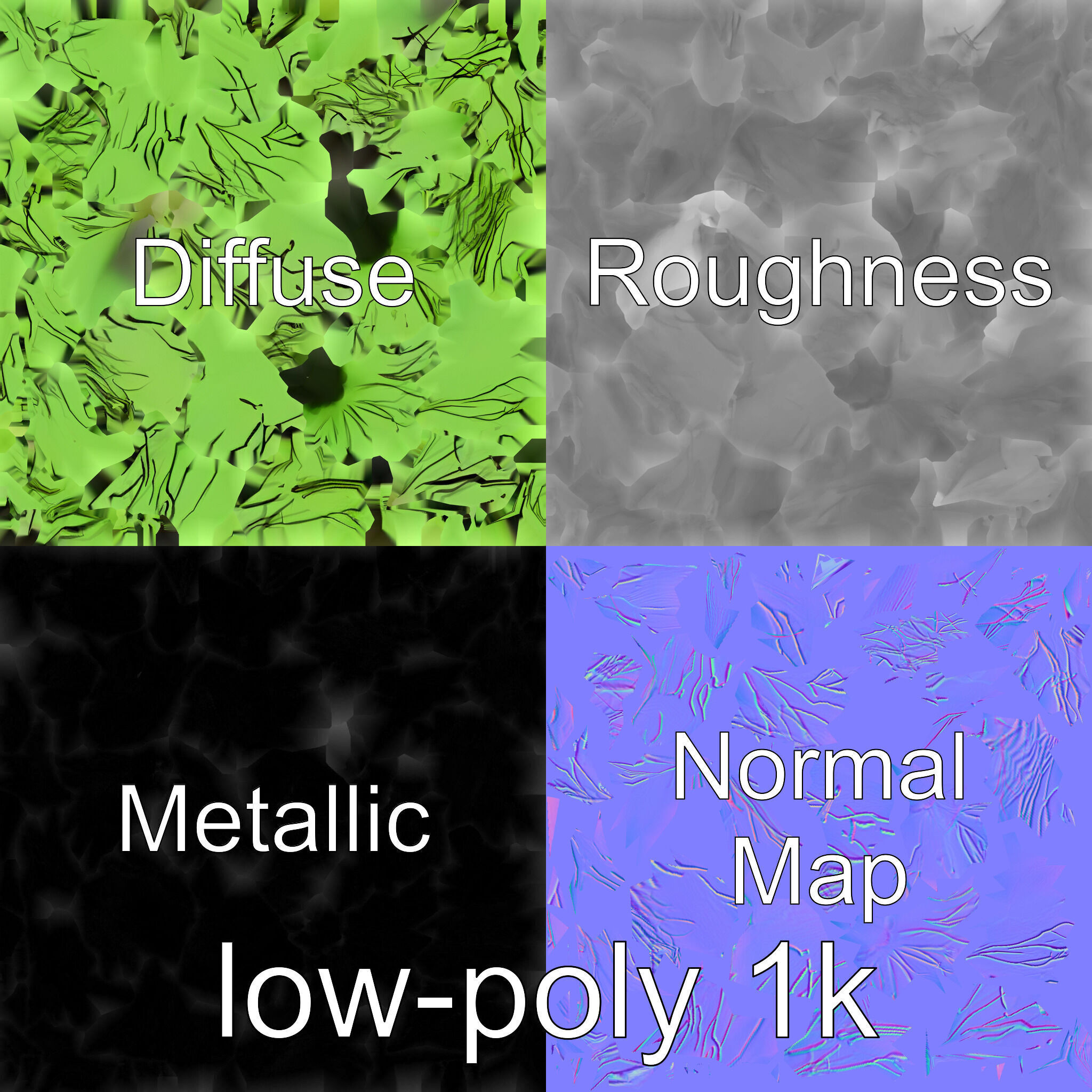 Radioactive Glow Fiber Sculpture Low-poly 3D model_1