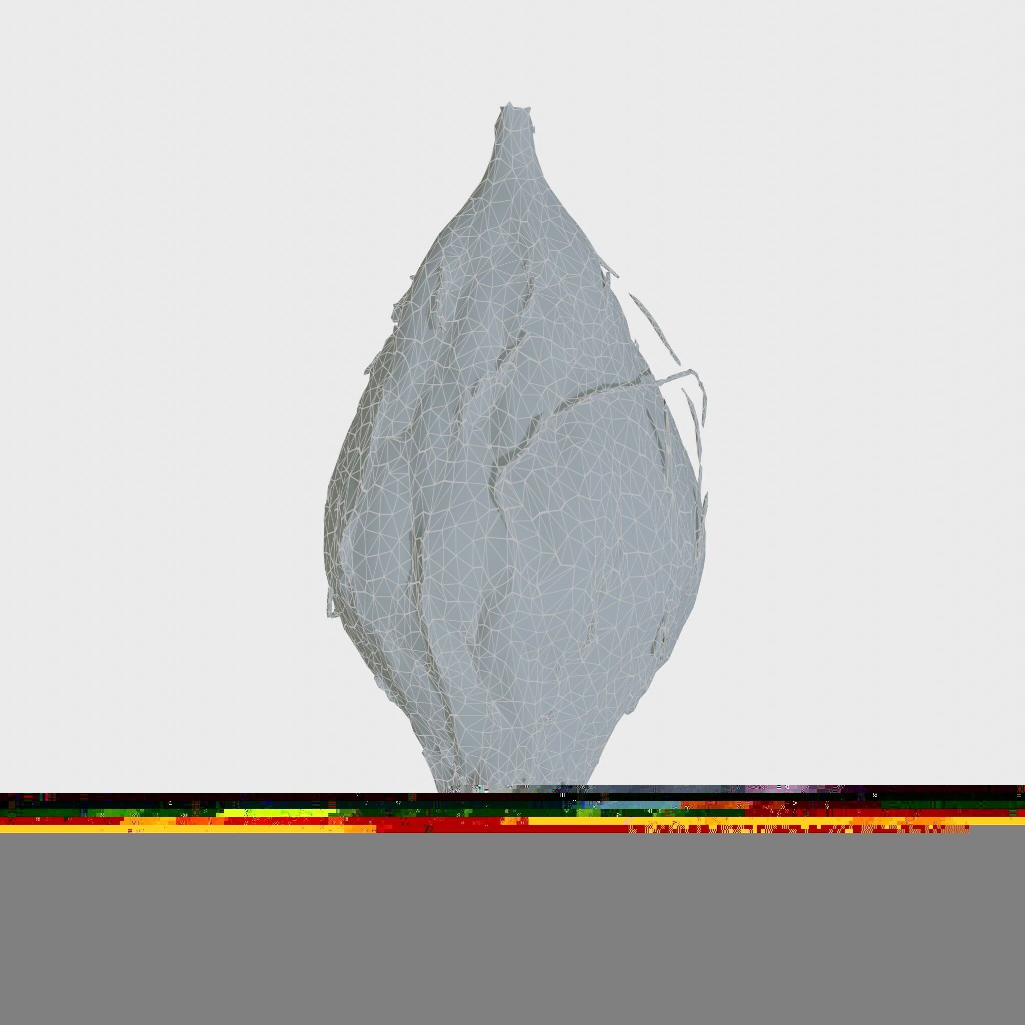 Radioactive Glow Fiber Sculpture Low-poly 3D model_6