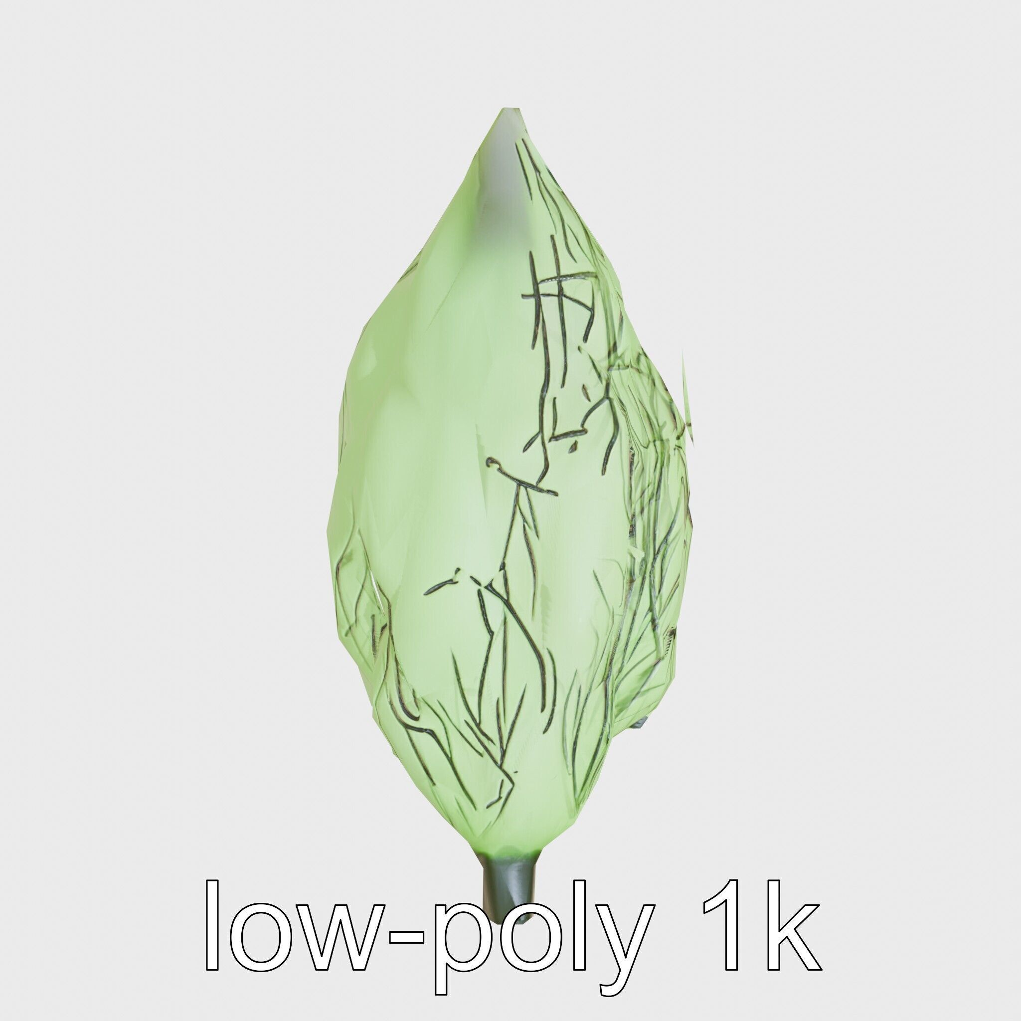 Radioactive Glow Fiber Sculpture Low-poly 3D model_27
