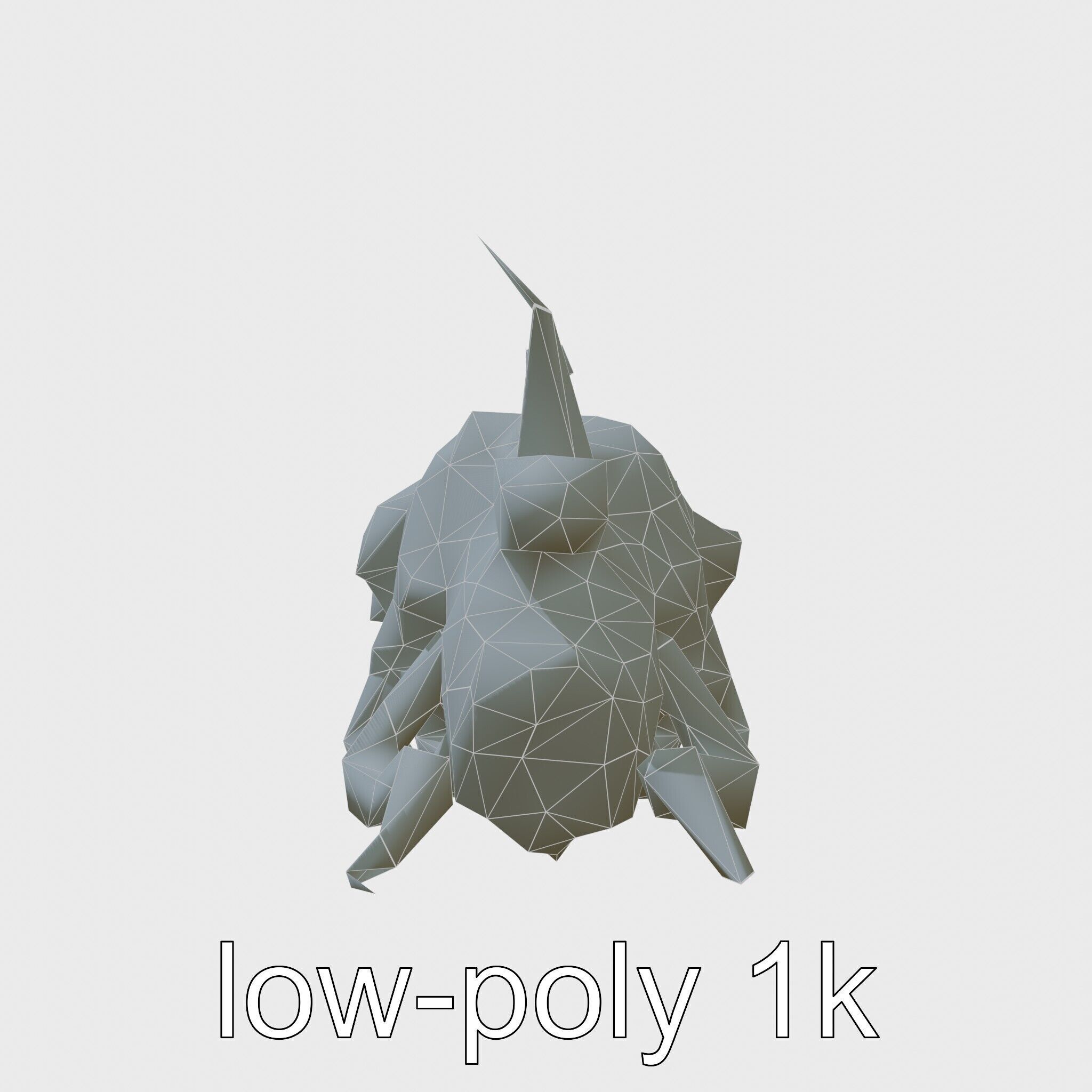 Amorphous Creature with Floating Bones and Serpent Heads Low-poly 3D model_7