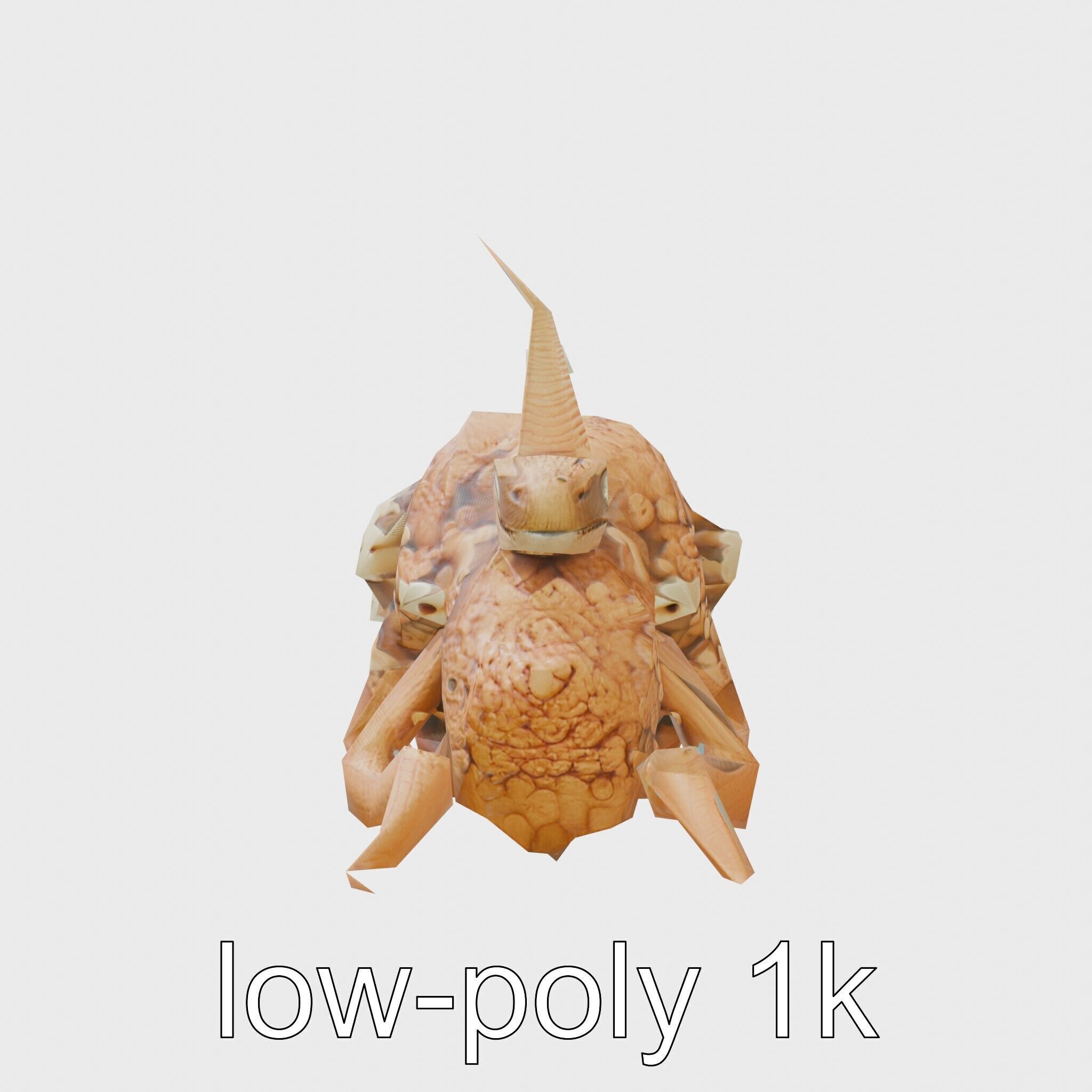 Amorphous Creature with Floating Bones and Serpent Heads Low-poly 3D model_4