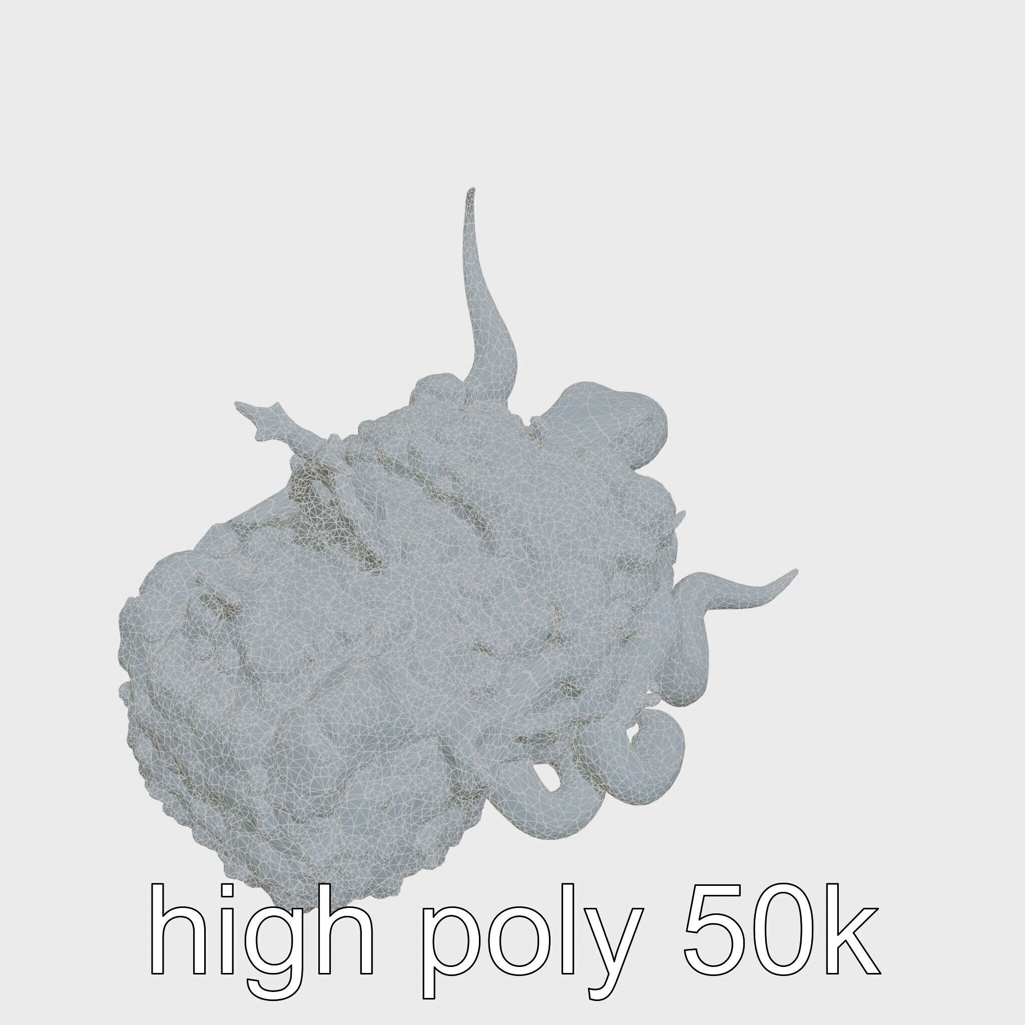 Amorphous Creature with Floating Bones and Serpent Heads Low-poly 3D model_20