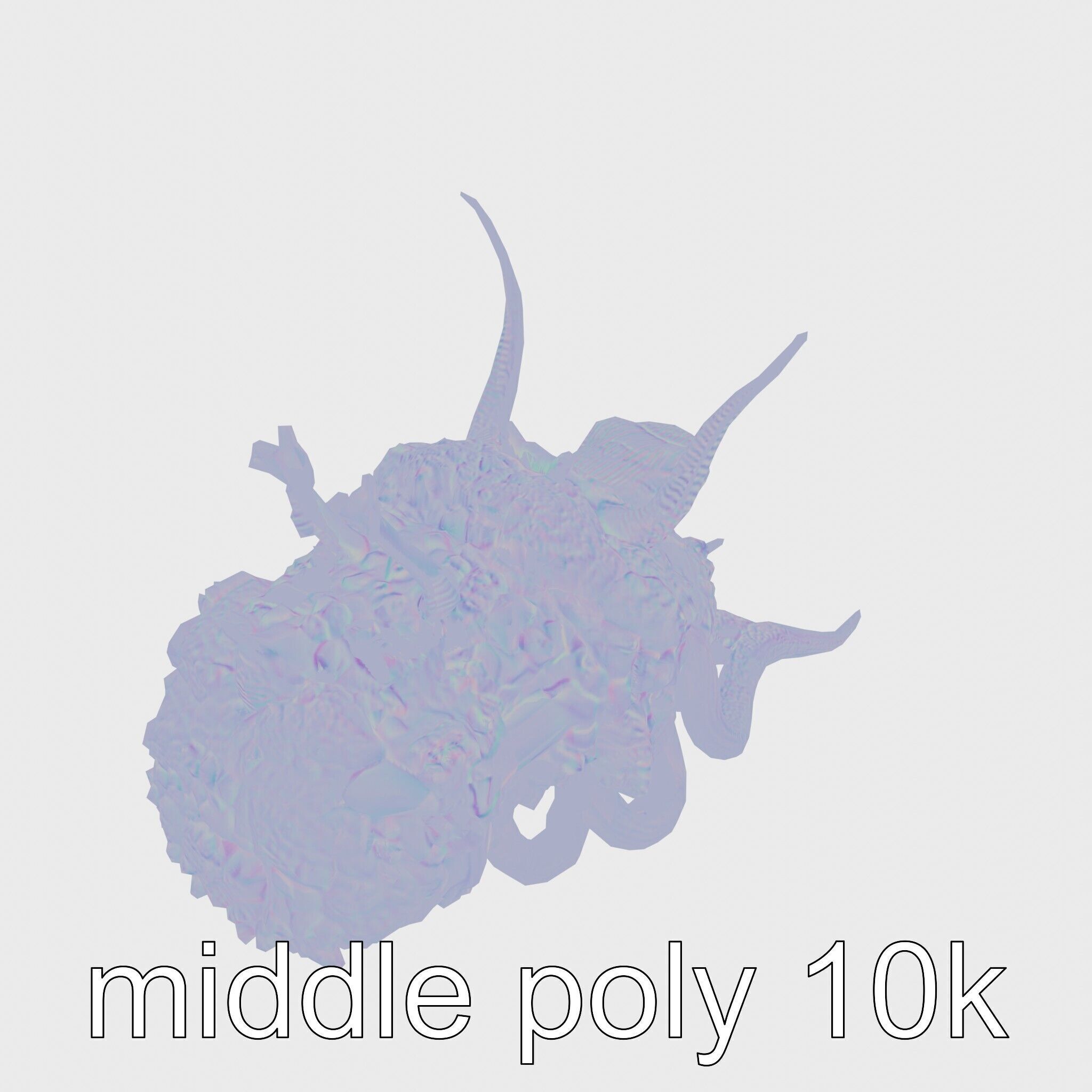 Amorphous Creature with Floating Bones and Serpent Heads Low-poly 3D model_11