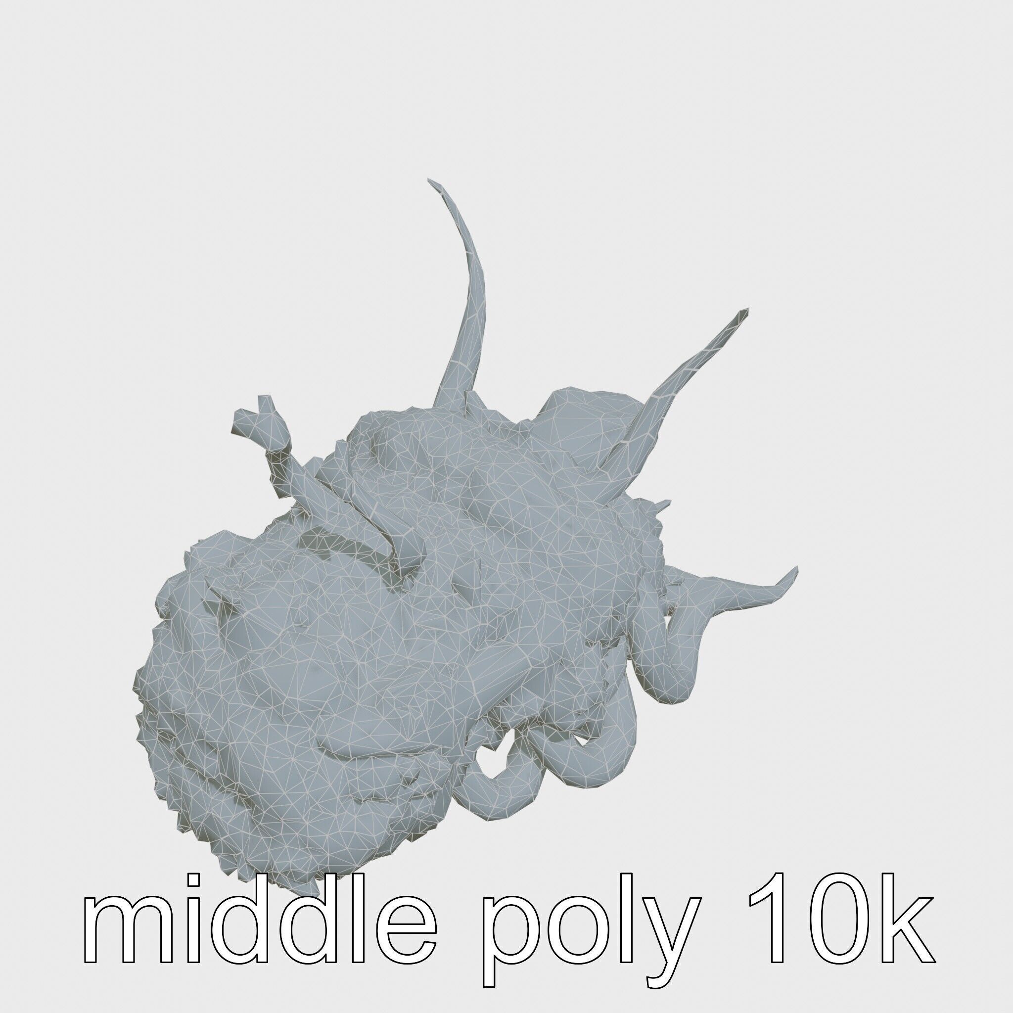 Amorphous Creature with Floating Bones and Serpent Heads Low-poly 3D model_27