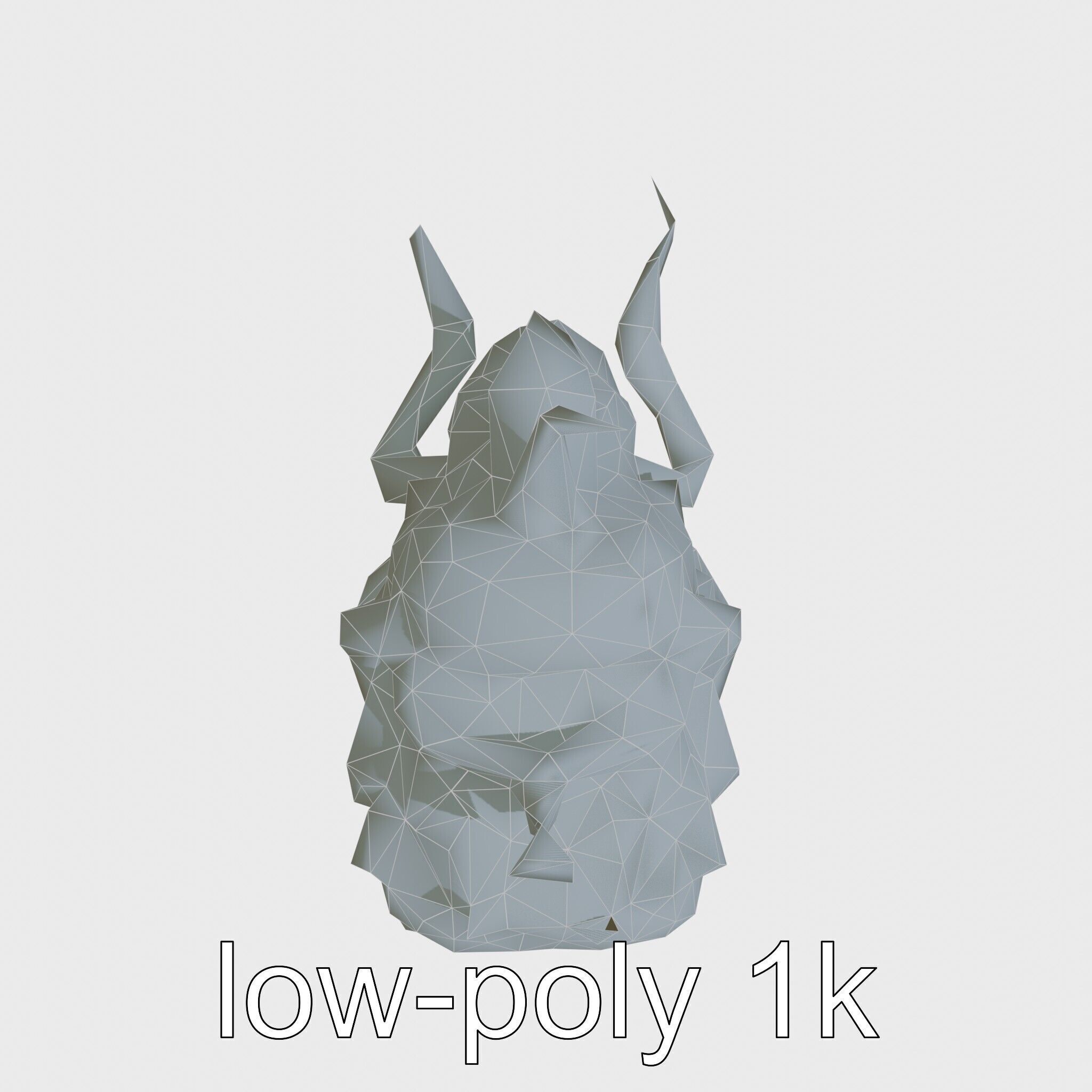 Amorphous Creature with Floating Bones and Serpent Heads Low-poly 3D model_13