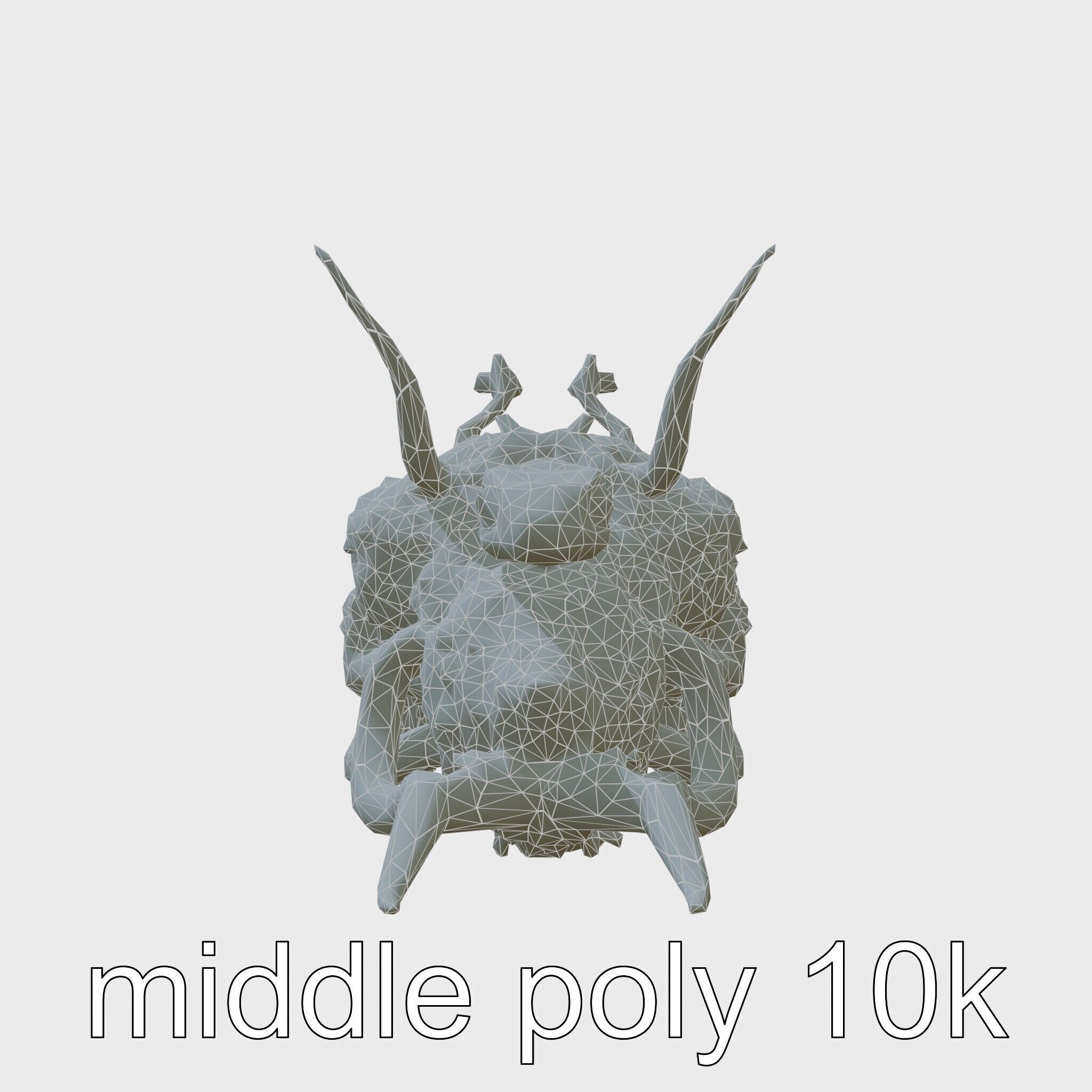 Amorphous Creature with Floating Bones and Serpent Heads Low-poly 3D model_6