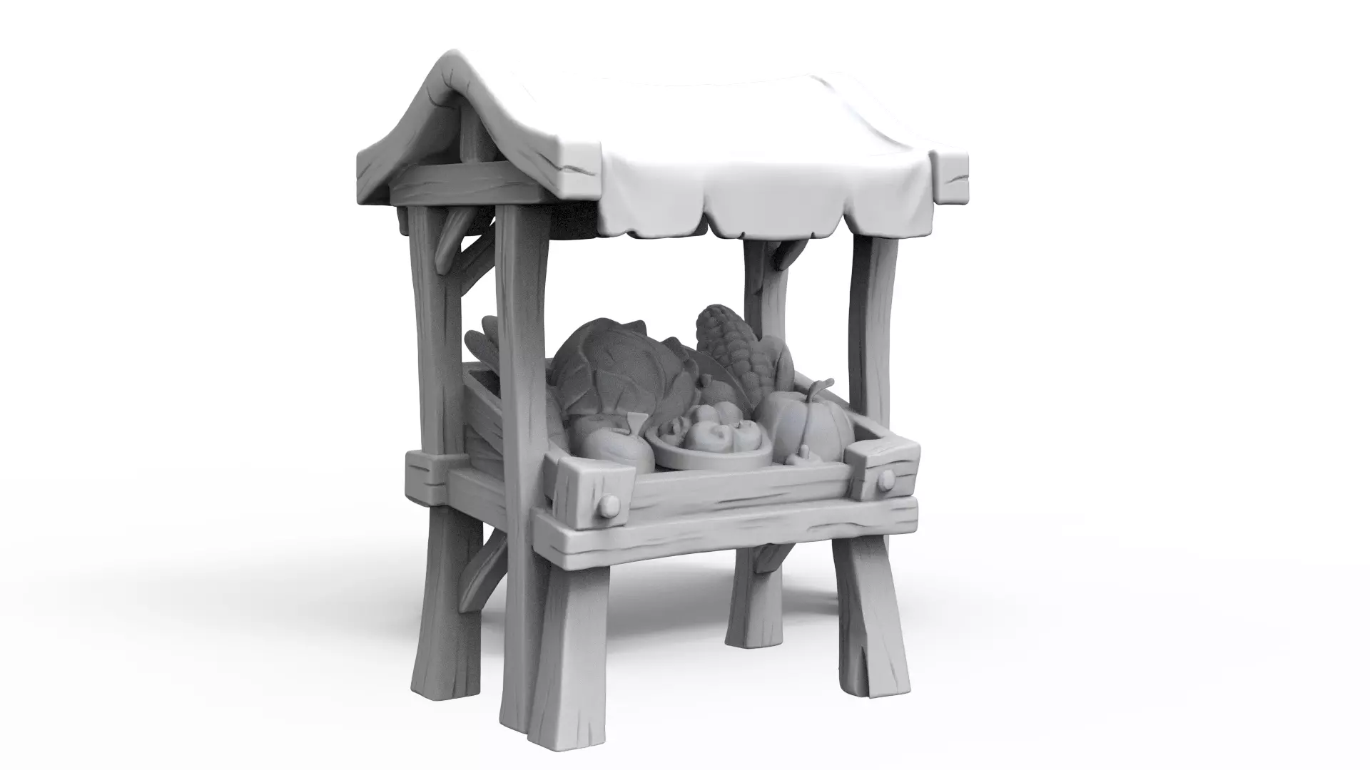 Printable Fantasy Medieval Market 3D print model_9