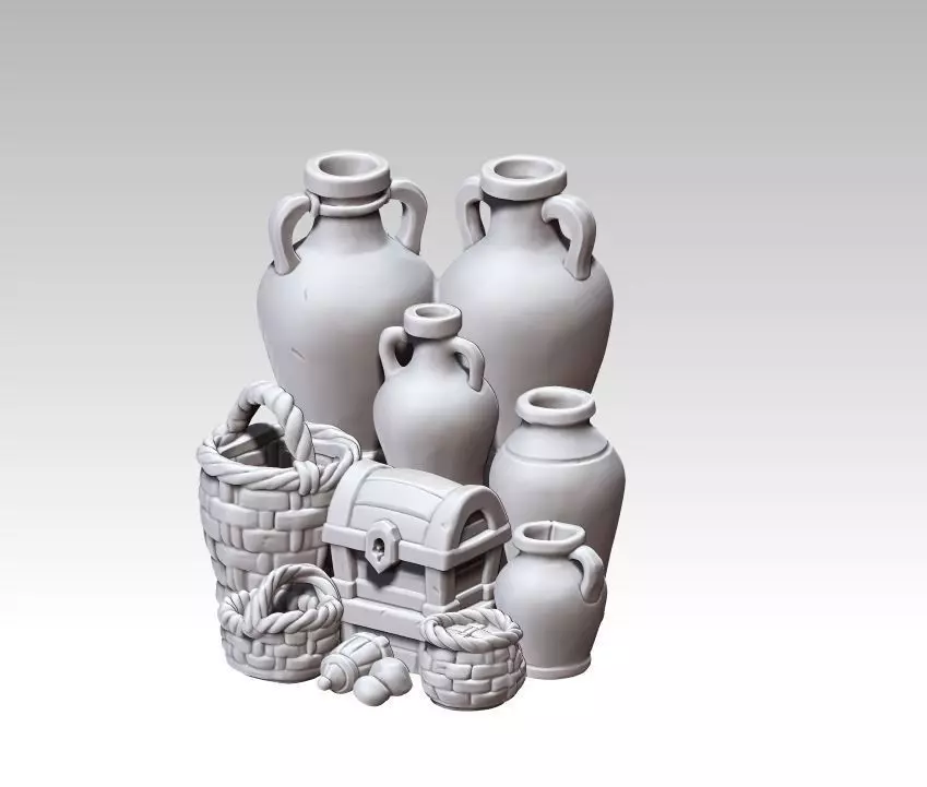 Printable Fantasy Medieval Market 3D print model_11