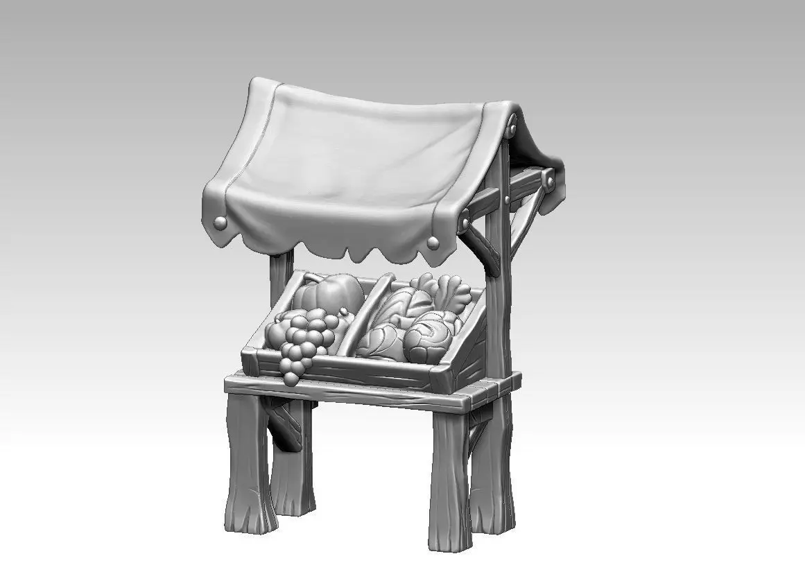 Printable Fantasy Medieval Market 3D print model_5