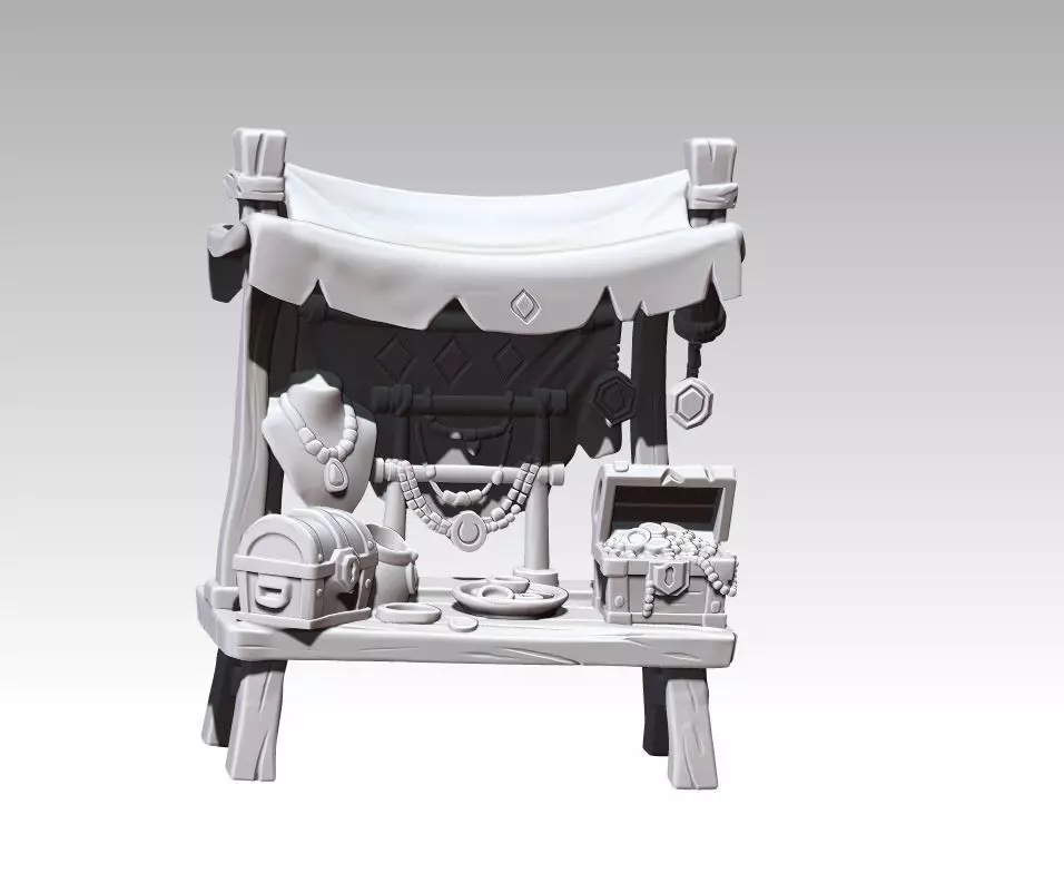 Printable Fantasy Medieval Market 3D print model_2