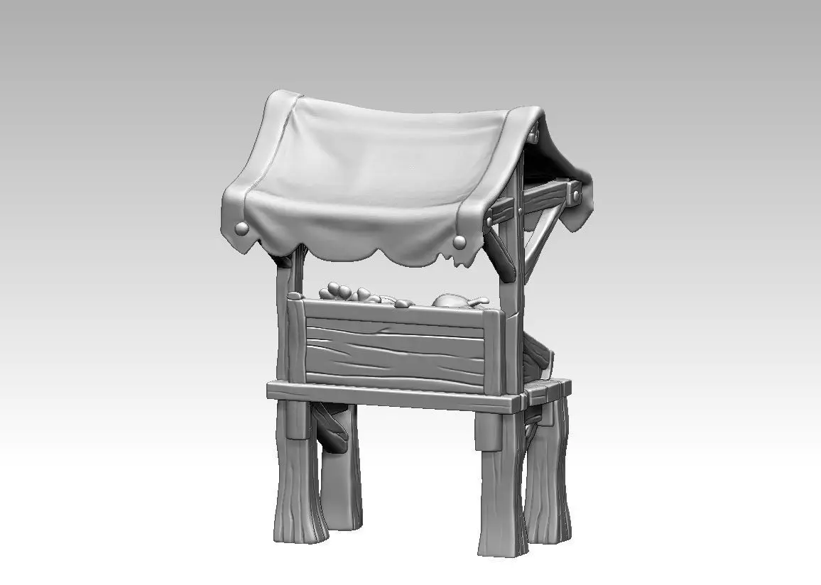 Printable Fantasy Medieval Market 3D print model_6