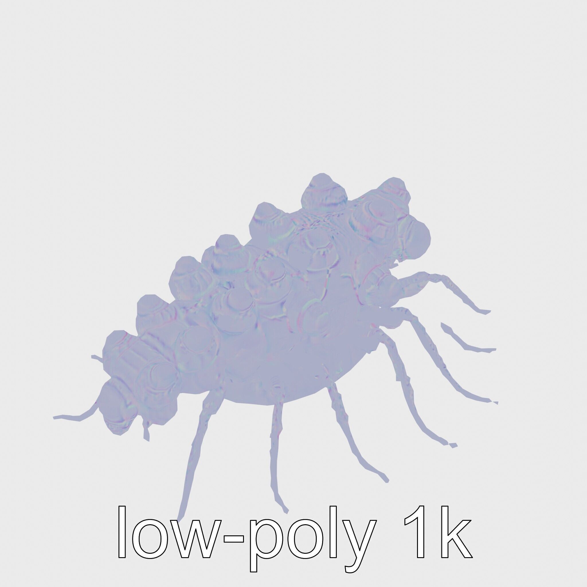 Gelatinous Multi-Eyed Insect Creature Low-poly 3D model_10