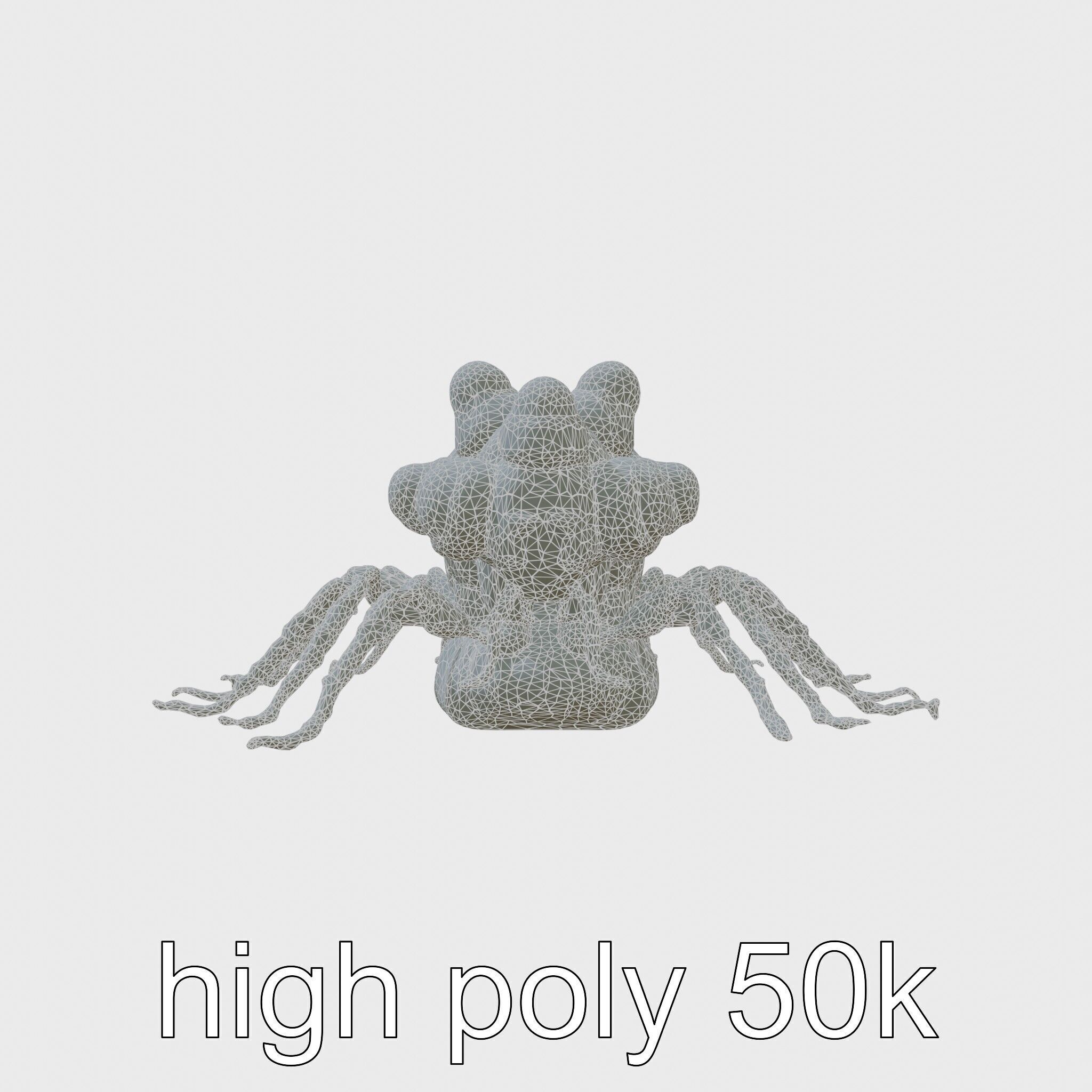 Gelatinous Multi-Eyed Insect Creature Low-poly 3D model_5