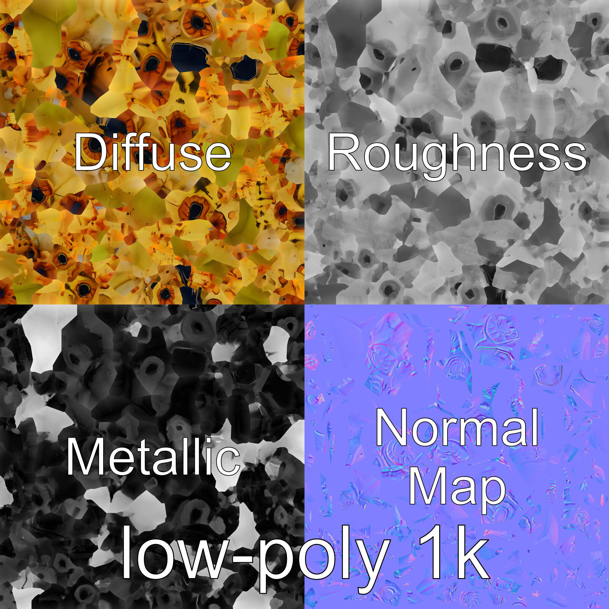 Gelatinous Multi-Eyed Insect Creature Low-poly 3D model_1