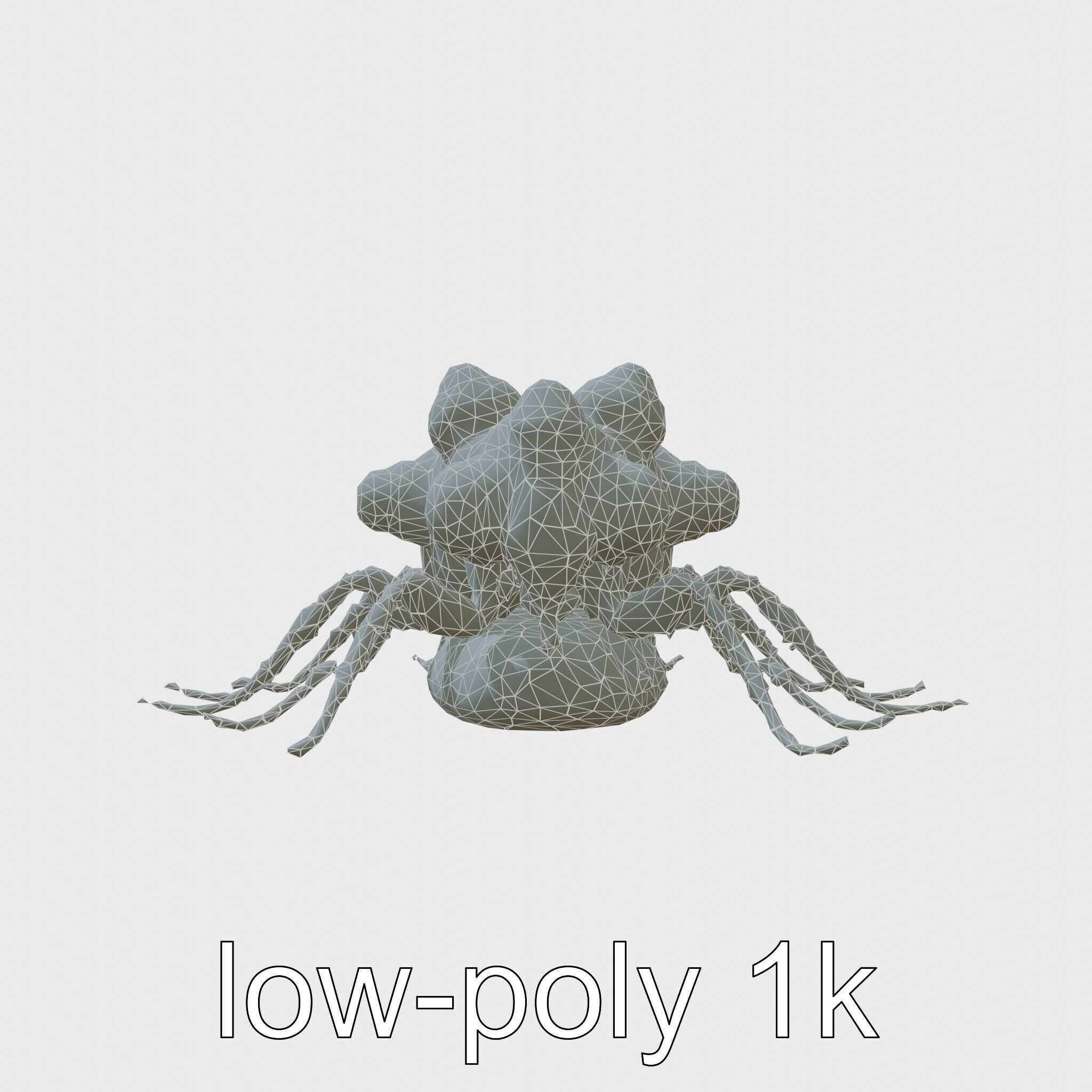 Gelatinous Multi-Eyed Insect Creature Low-poly 3D model_6