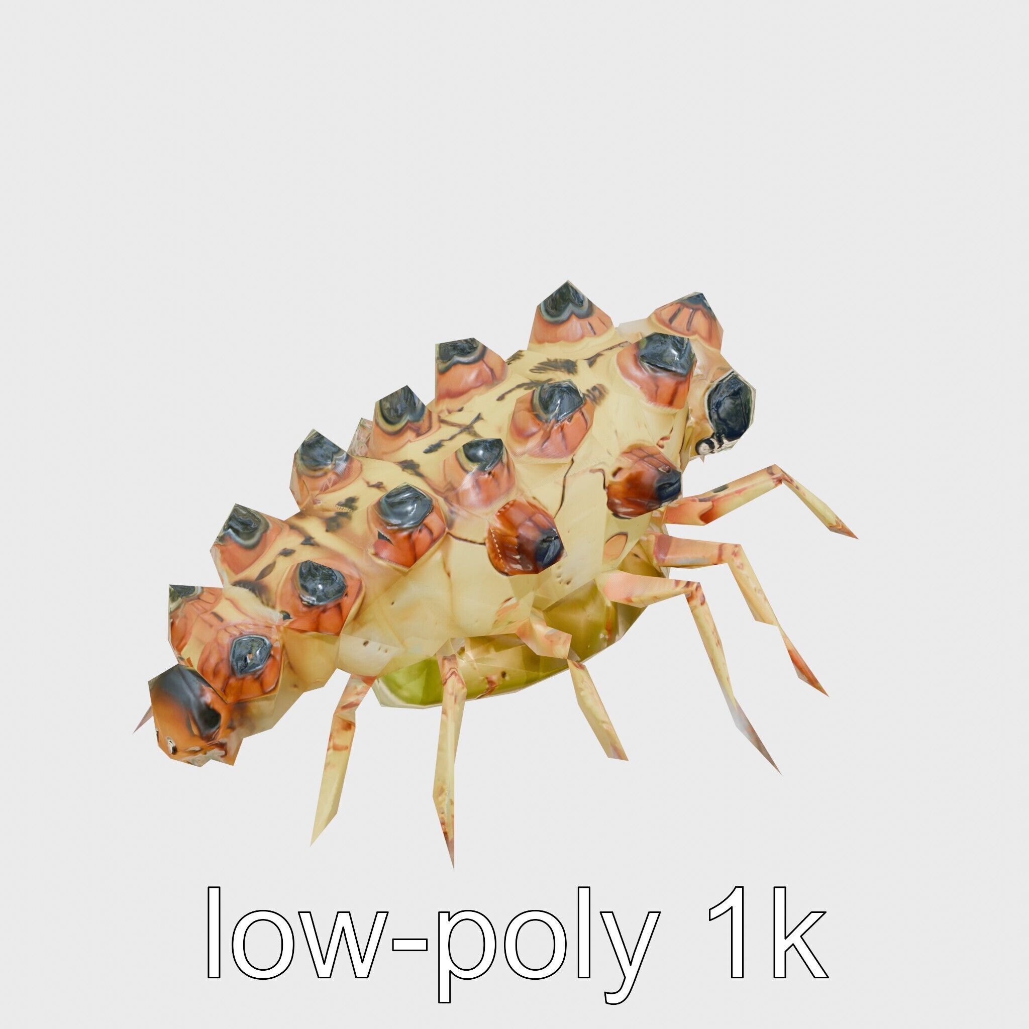 Gelatinous Multi-Eyed Insect Creature Low-poly 3D model_24