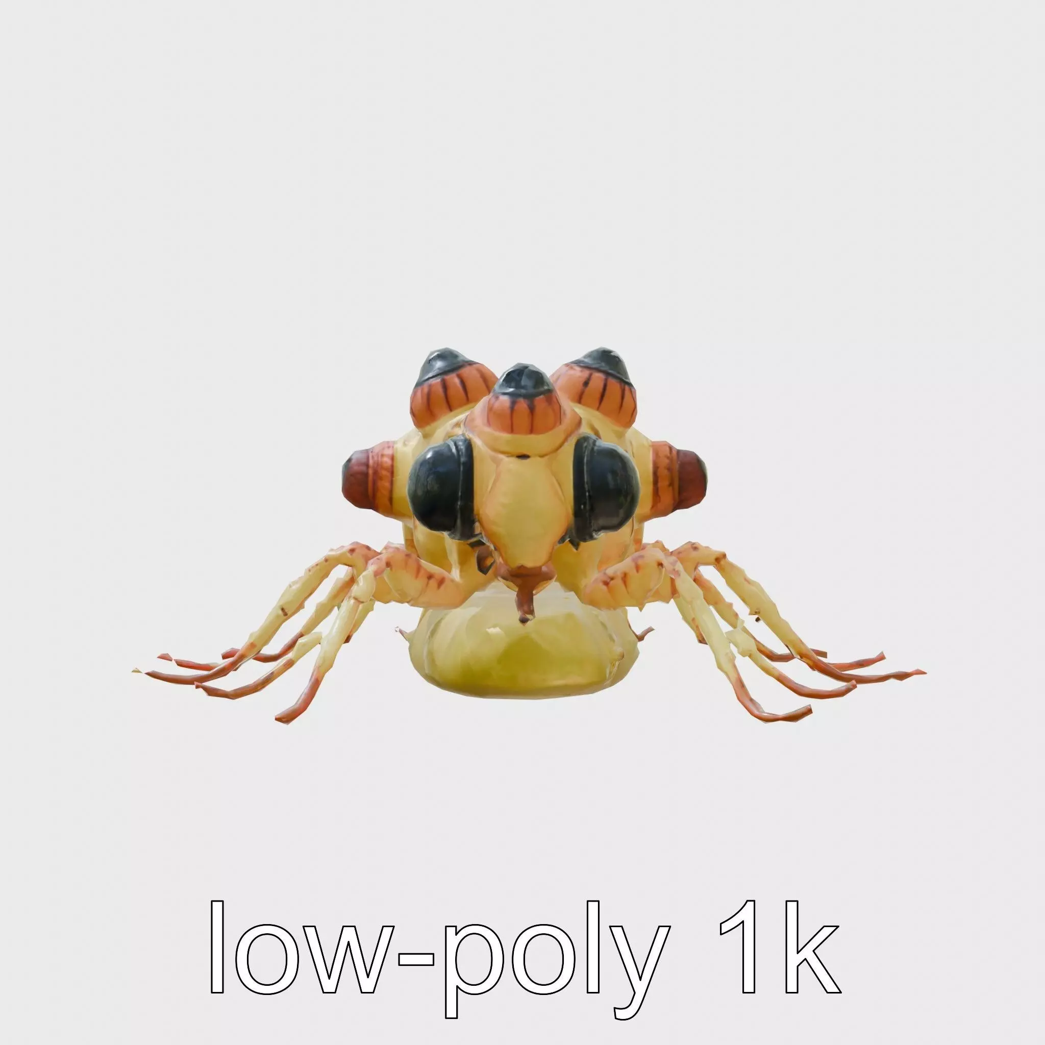 Gelatinous Multi-Eyed Insect Creature Low-poly 3D model_0