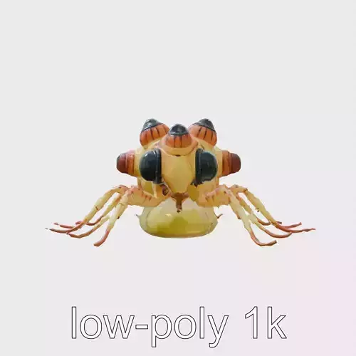Gelatinous Multi-Eyed Insect Creature Low-poly 3D model