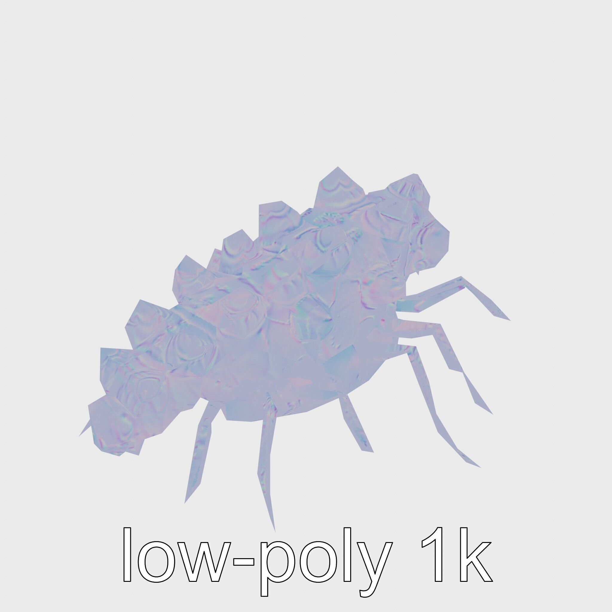 Gelatinous Multi-Eyed Insect Creature Low-poly 3D model_13