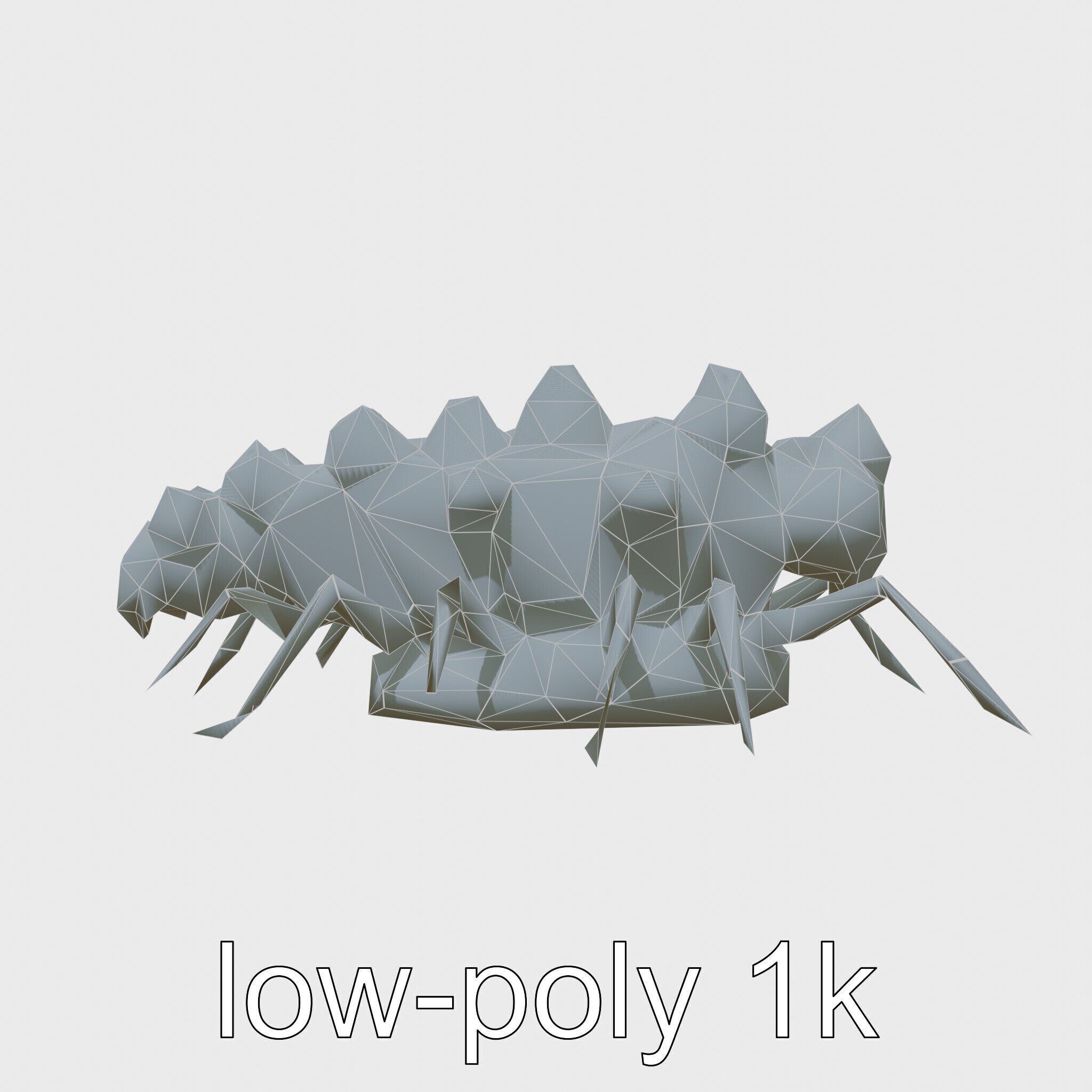 Gelatinous Multi-Eyed Insect Creature Low-poly 3D model_16