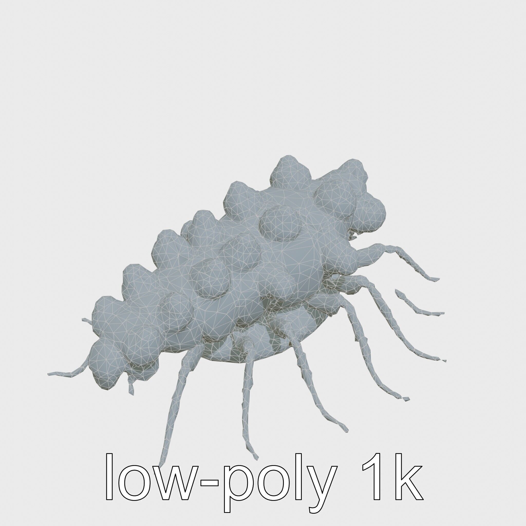 Gelatinous Multi-Eyed Insect Creature Low-poly 3D model_12