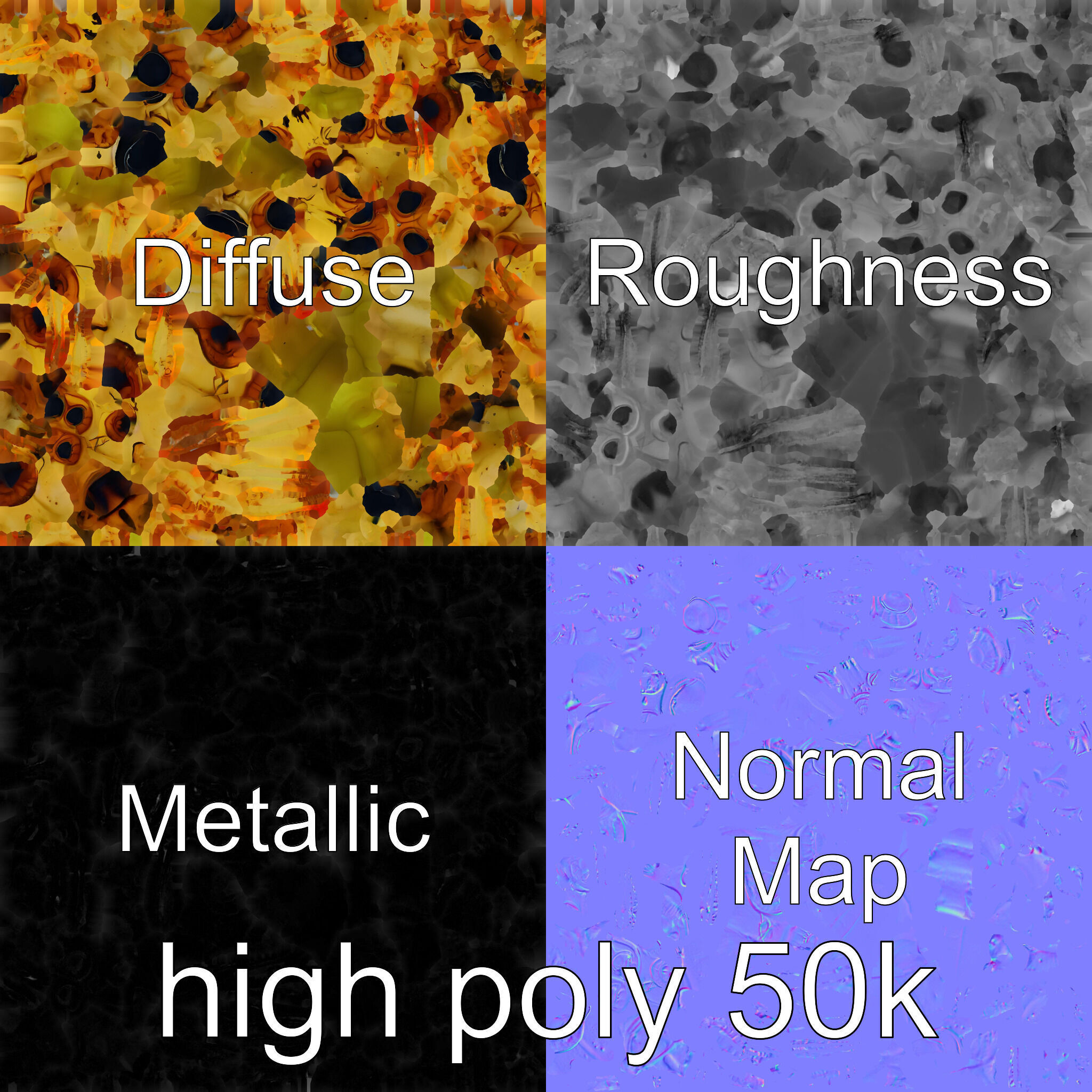 Gelatinous Multi-Eyed Insect Creature Low-poly 3D model_26