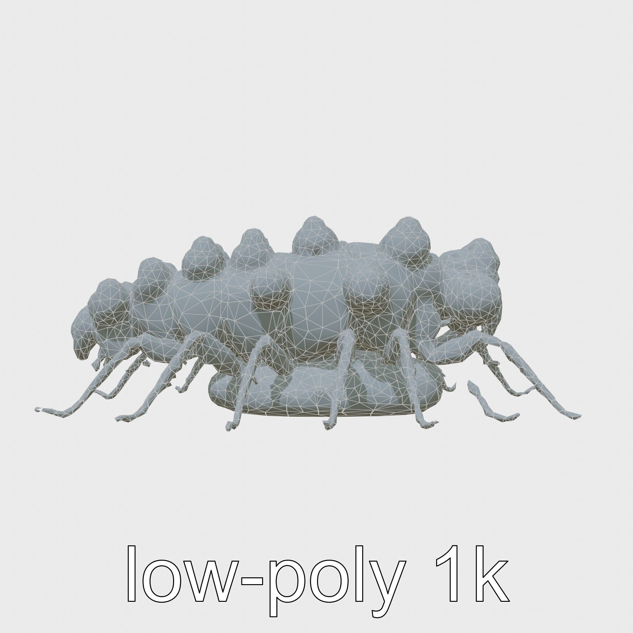 Gelatinous Multi-Eyed Insect Creature Low-poly 3D model_18