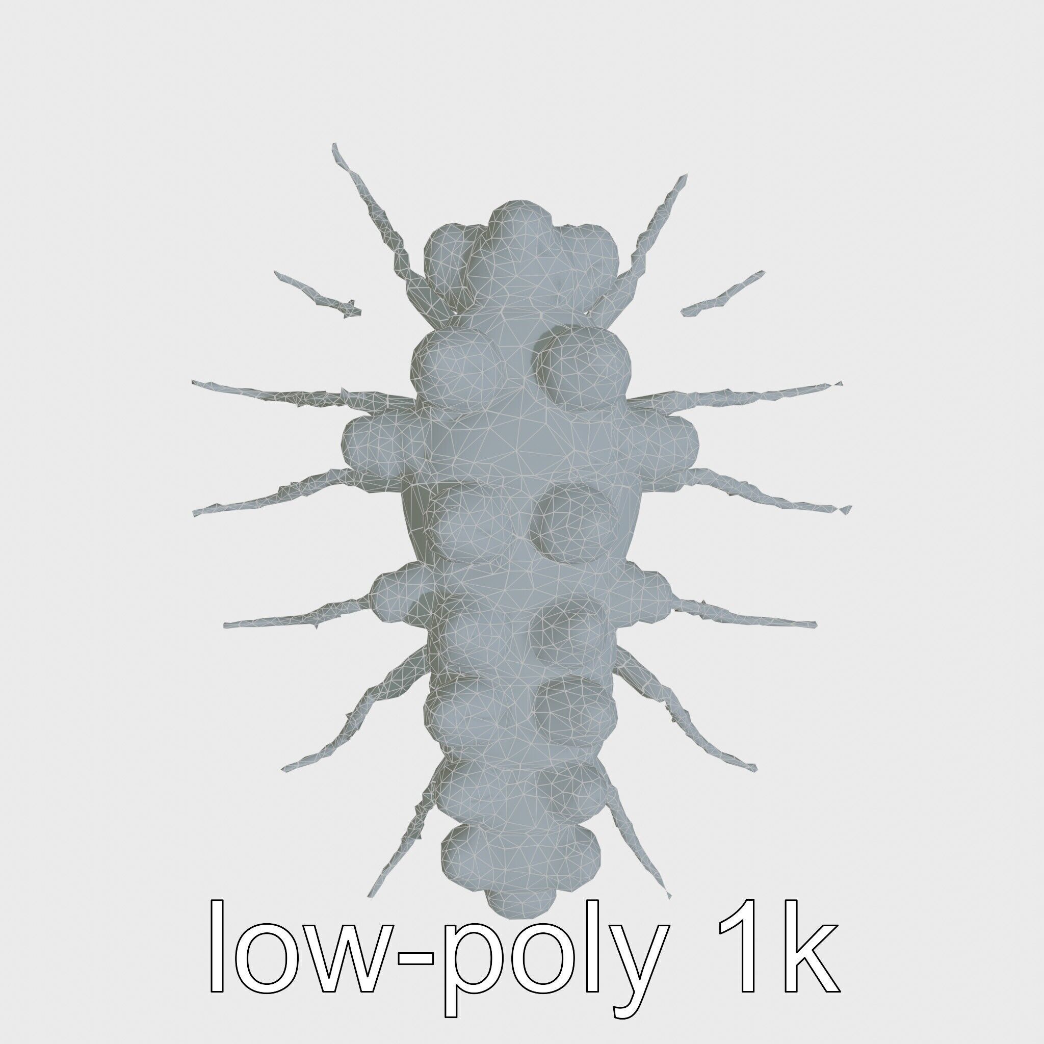 Gelatinous Multi-Eyed Insect Creature Low-poly 3D model_19