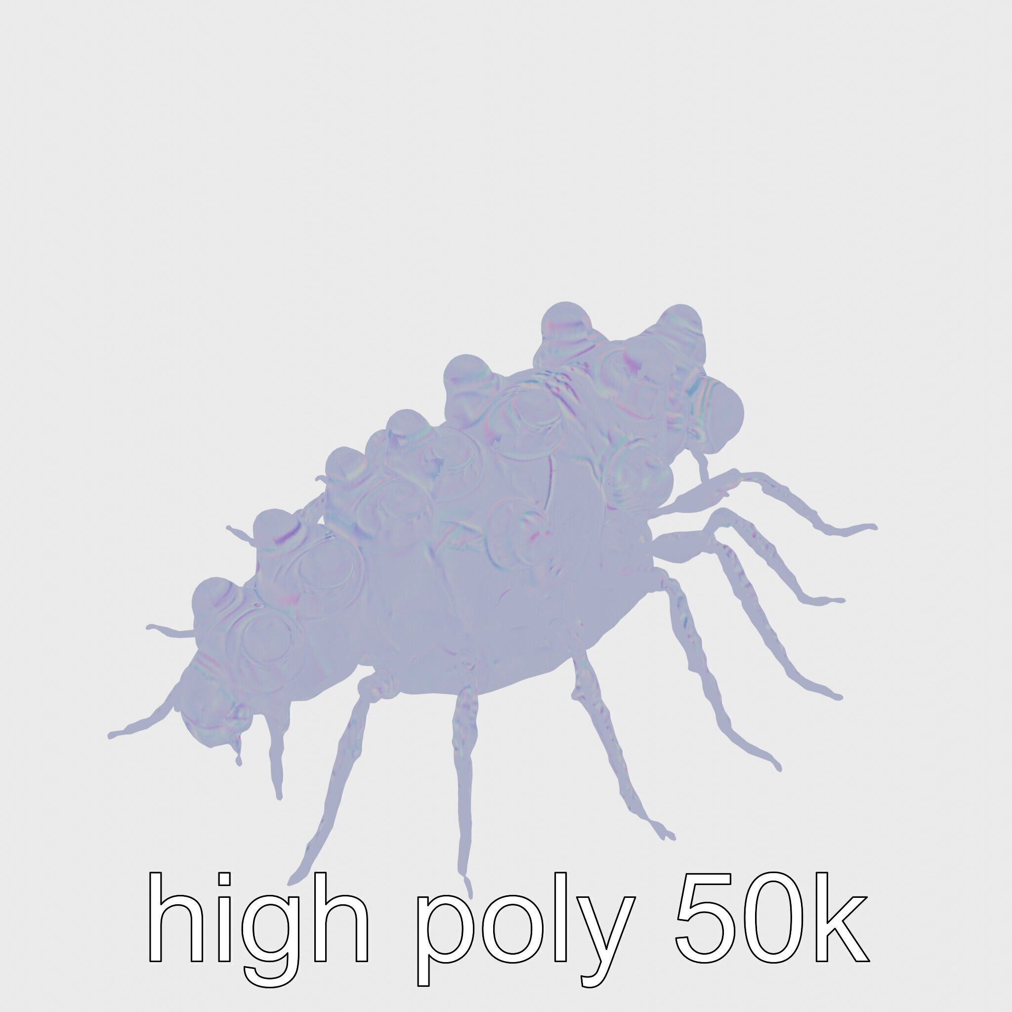 Gelatinous Multi-Eyed Insect Creature Low-poly 3D model_11