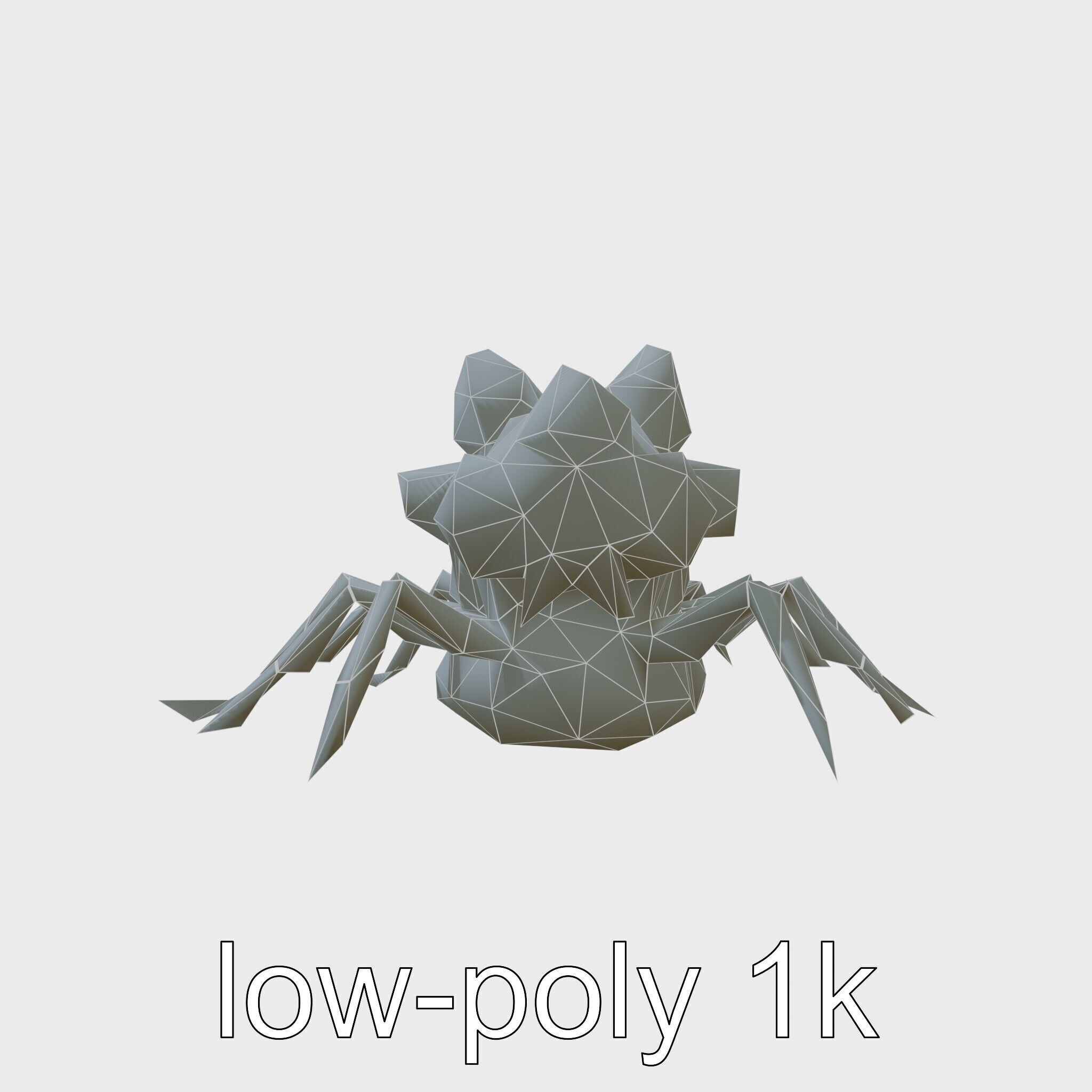 Gelatinous Multi-Eyed Insect Creature Low-poly 3D model_7
