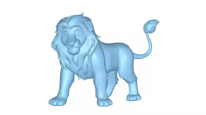 Lion 3D Printable Model STL OBJ