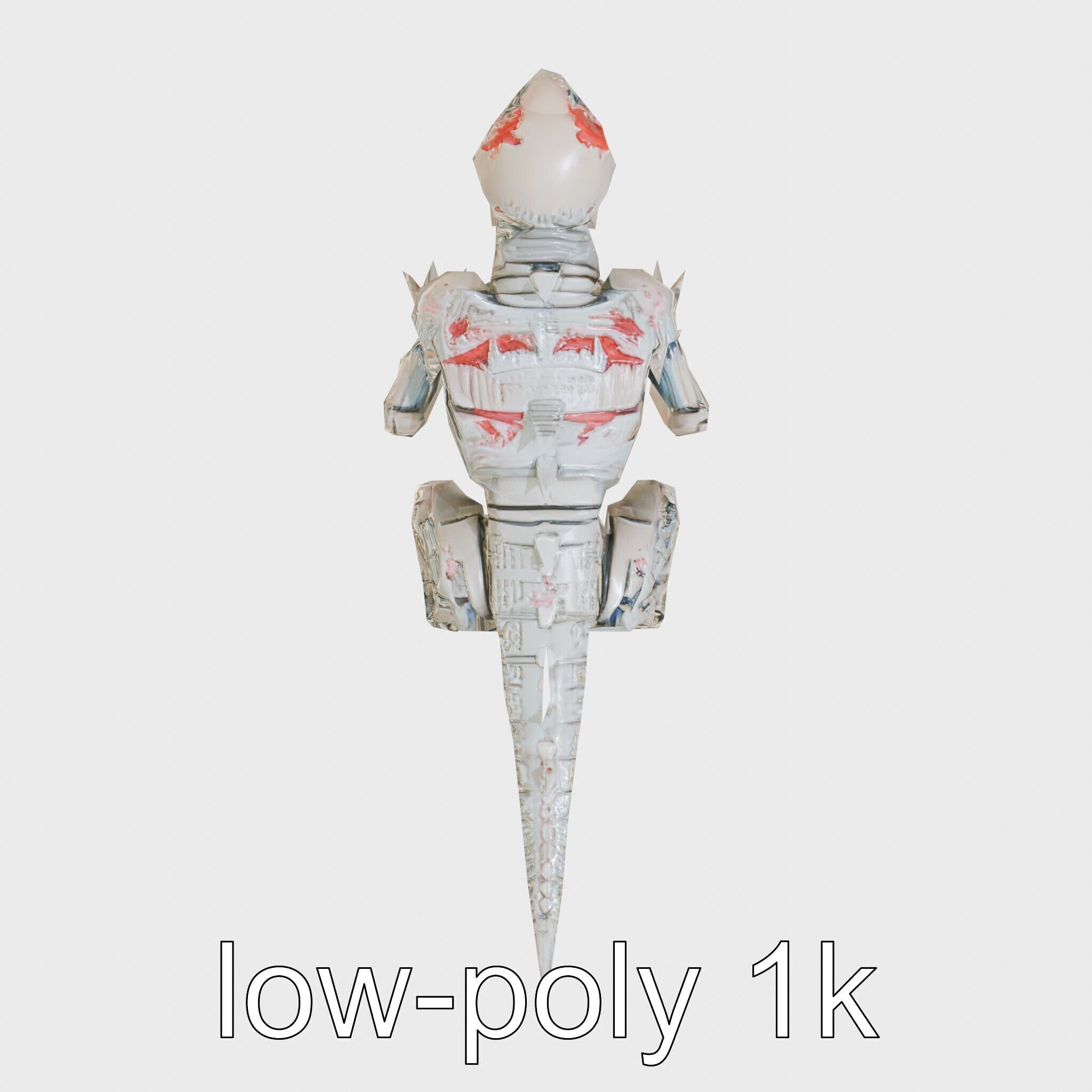 Mechanical Dinosaur Beast with Bleeding Wounds Low-poly 3D model_12