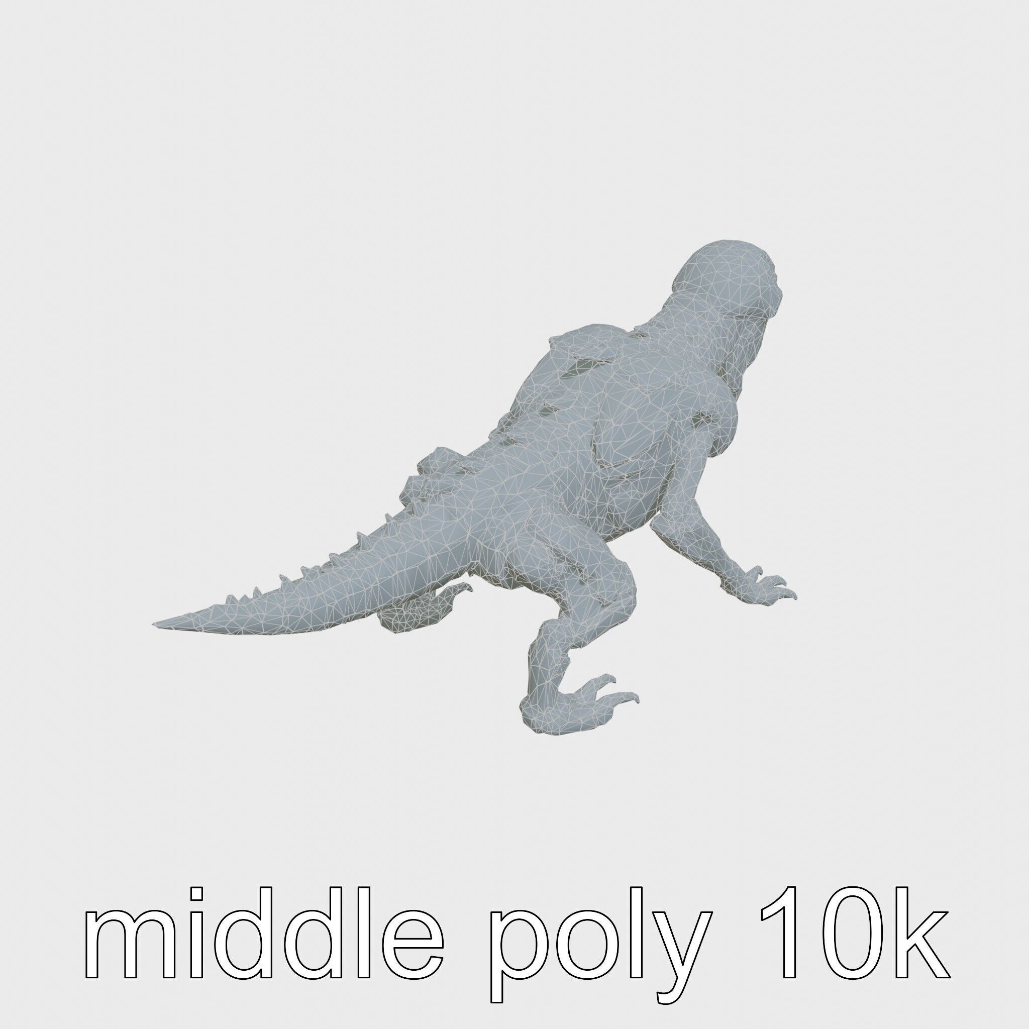 Mechanical Dinosaur Beast with Bleeding Wounds Low-poly 3D model_27