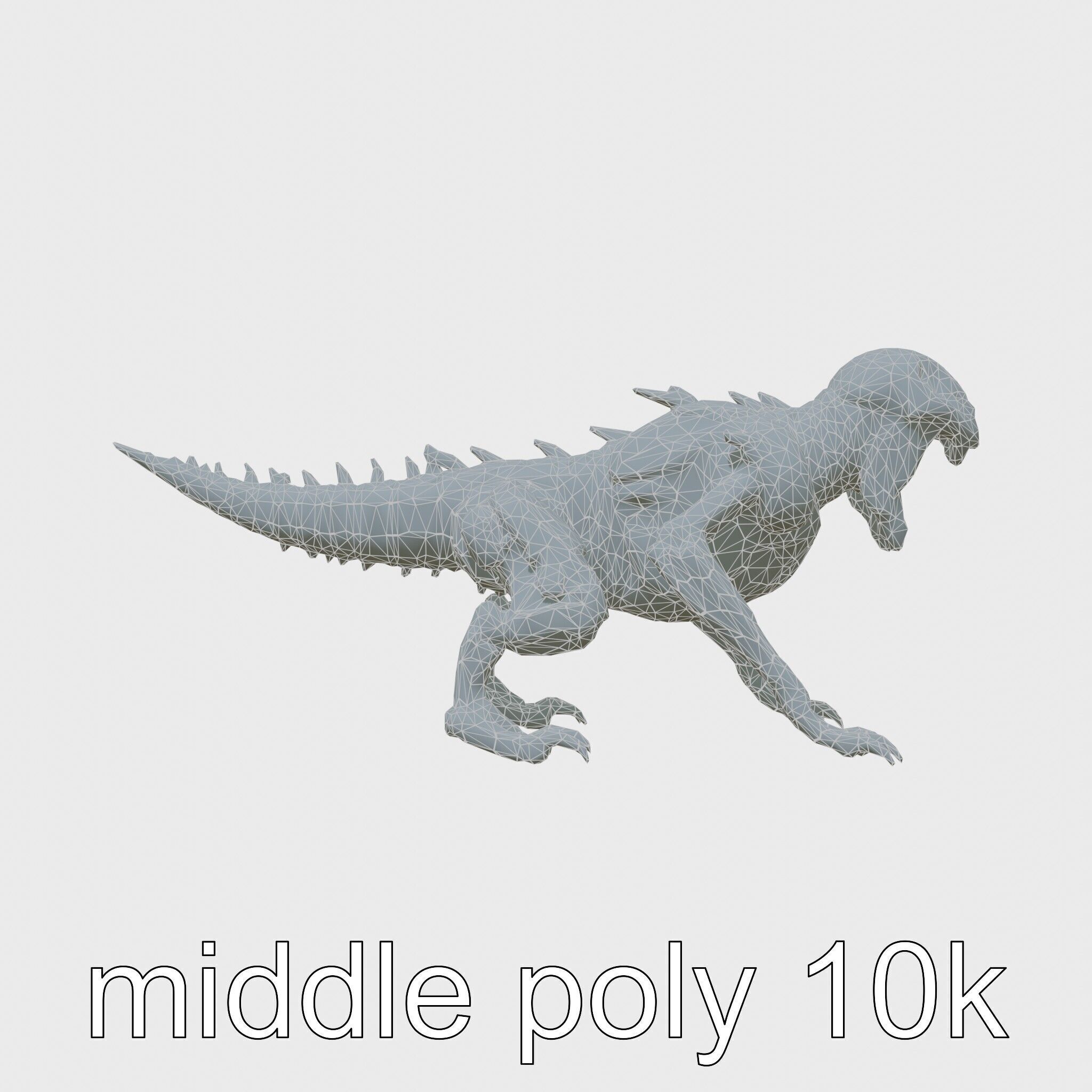 Mechanical Dinosaur Beast with Bleeding Wounds Low-poly 3D model_15