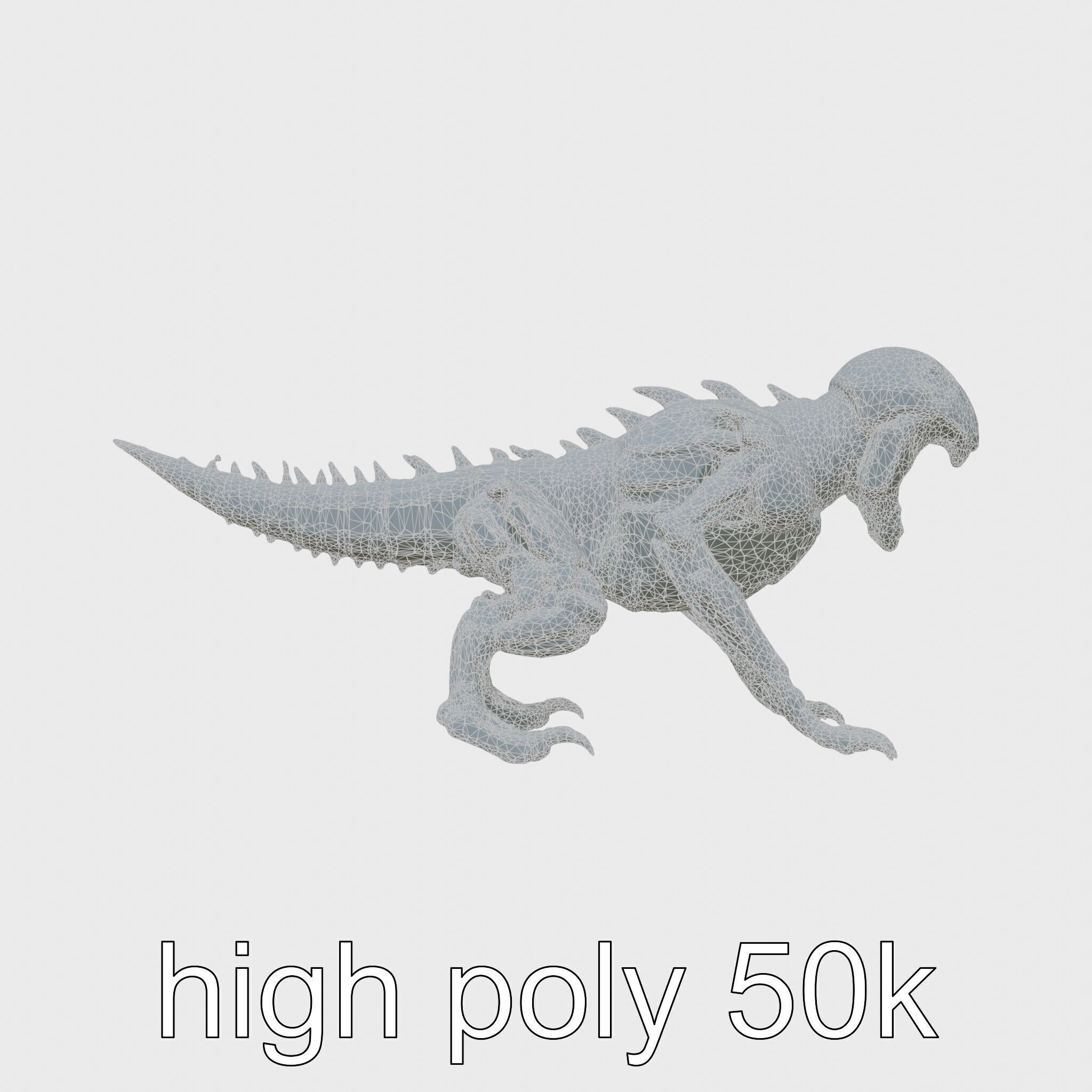 Mechanical Dinosaur Beast with Bleeding Wounds Low-poly 3D model_5
