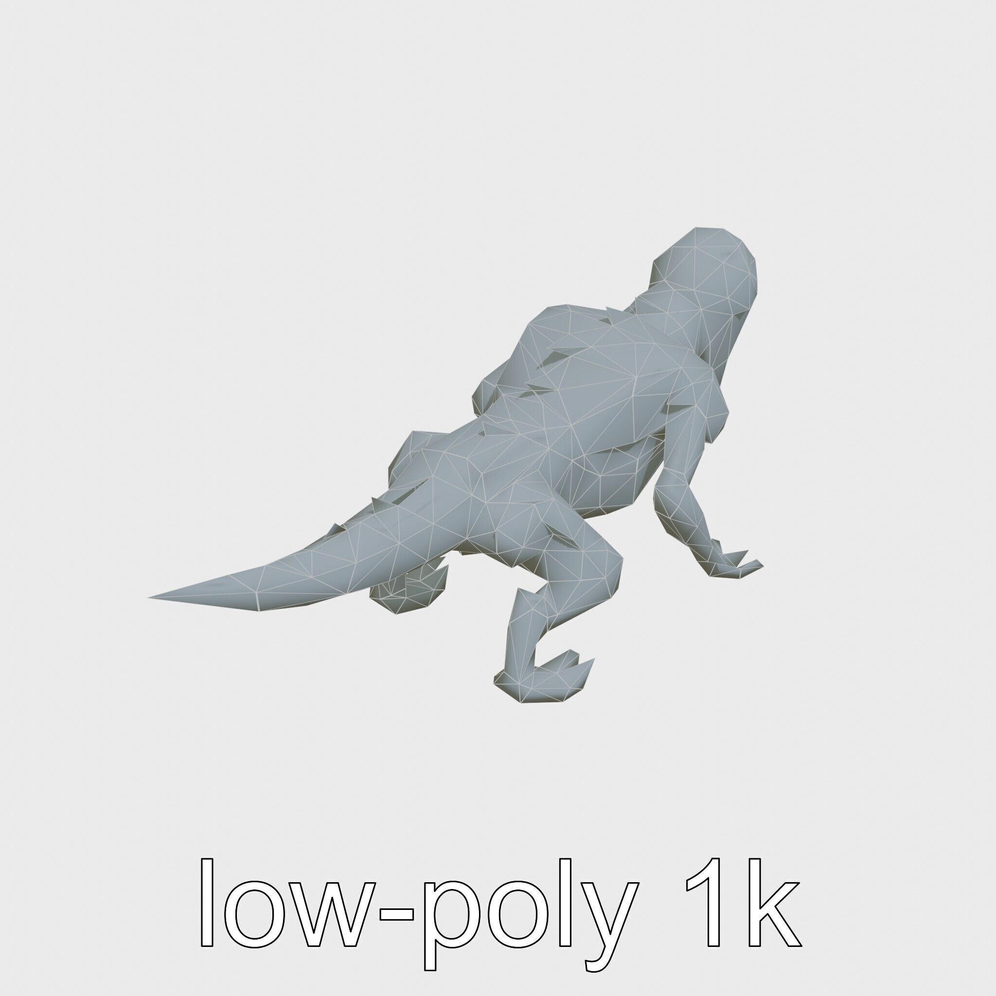 Mechanical Dinosaur Beast with Bleeding Wounds Low-poly 3D model_26