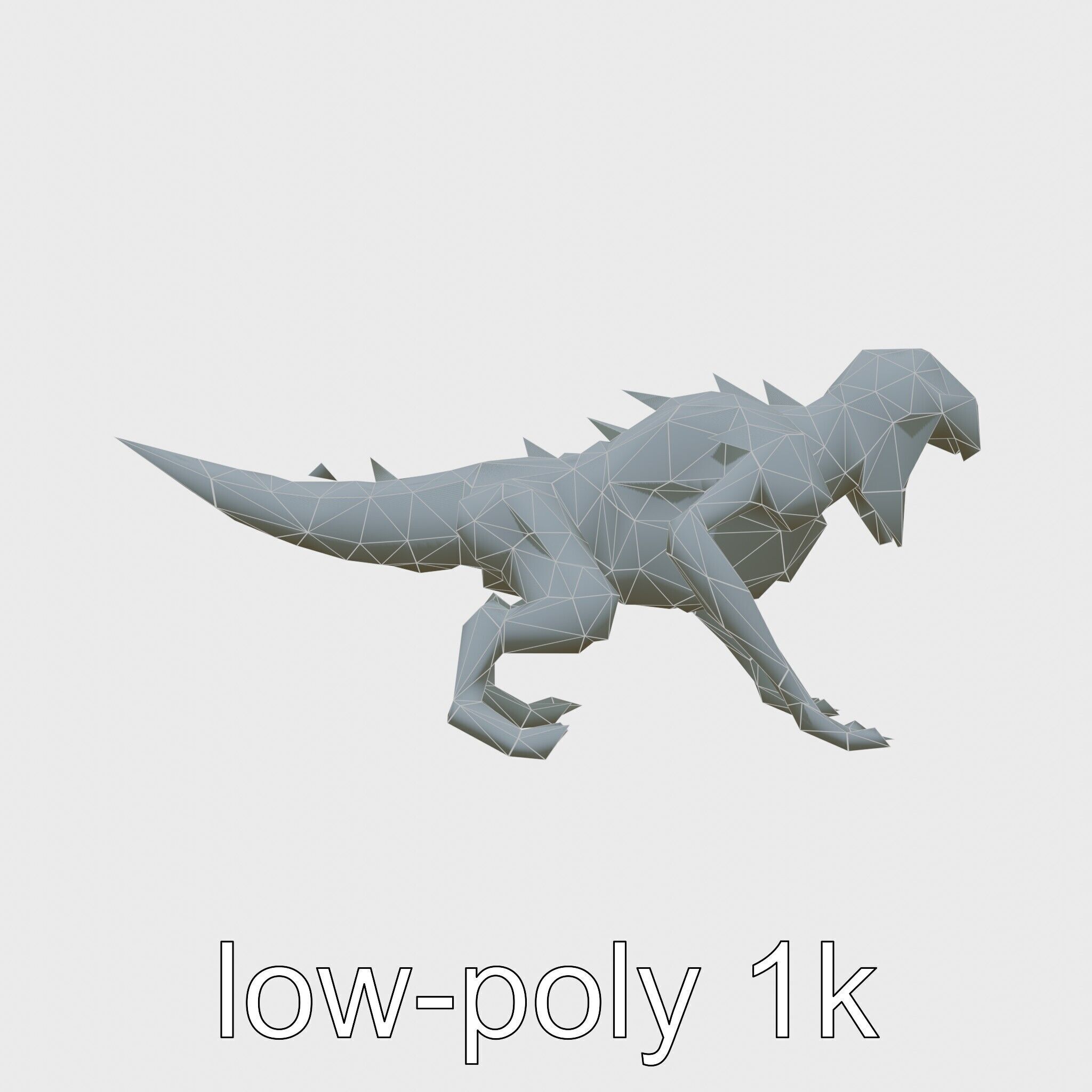 Mechanical Dinosaur Beast with Bleeding Wounds Low-poly 3D model_7