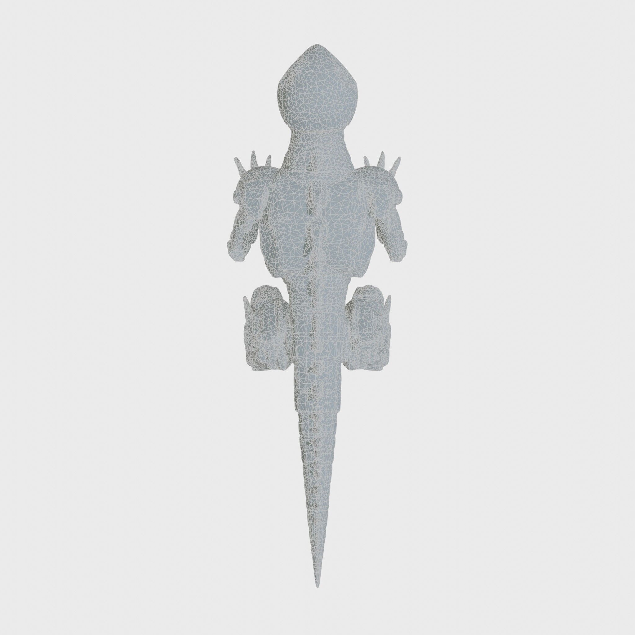 Mechanical Dinosaur Beast with Bleeding Wounds Low-poly 3D model_11