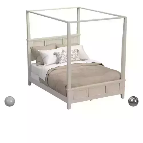 Homestyles Naples White Queen Poster Bed