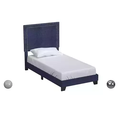 Twin One Box Bed-Denim Divan