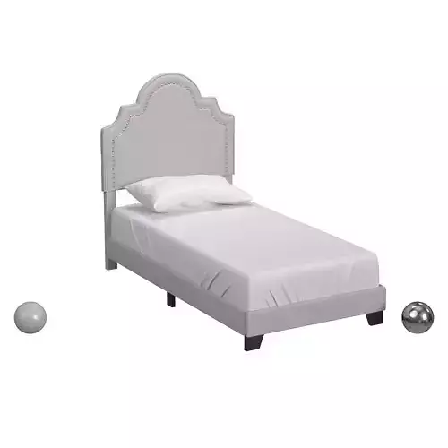Archie Twin Upholstered Bed - Light Gray