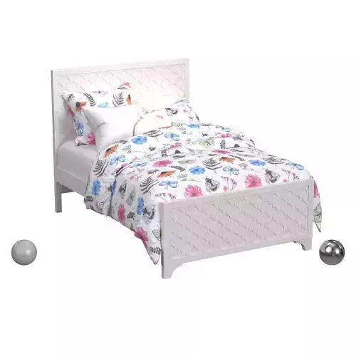 My Home Furnishings Amanda Engineered Hard Wood Full Panel Bed  3D model