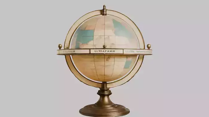 Antique World Globe - 3D Model