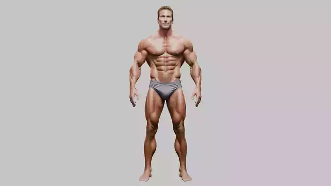 3D Bodybuilder Sculpture - Anatomy Model