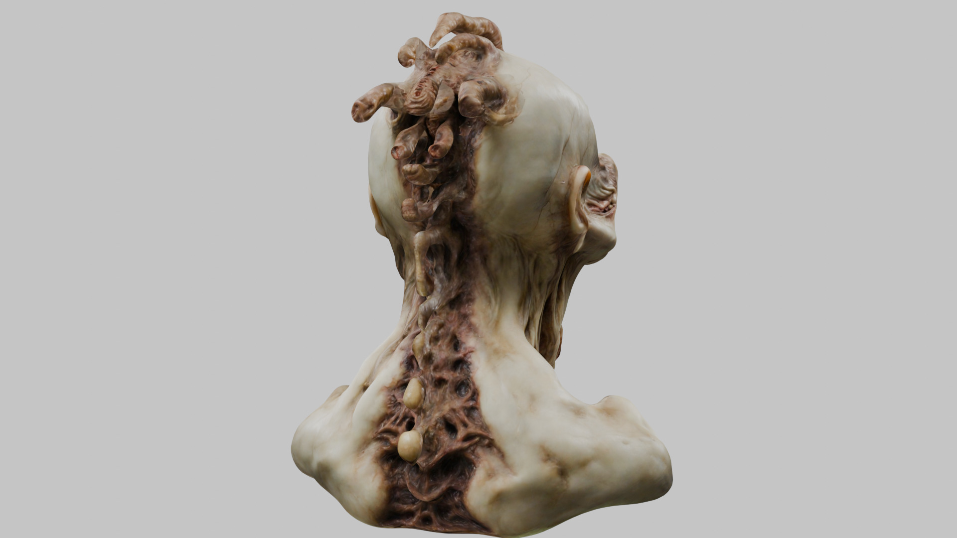 Humanoid Creature Bust 3D Model Low-poly 3D model_30