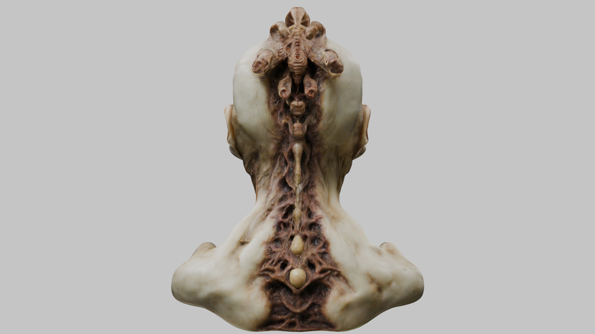 Humanoid Creature Bust 3D Model Low-poly 3D model_29