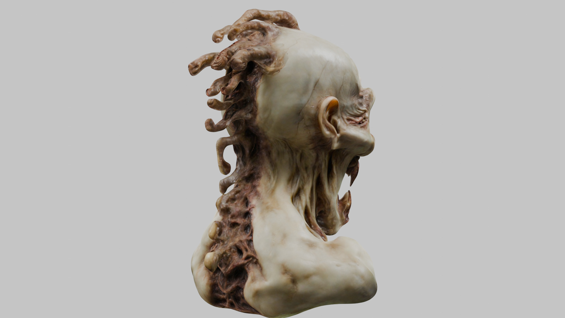 Humanoid Creature Bust 3D Model Low-poly 3D model_28